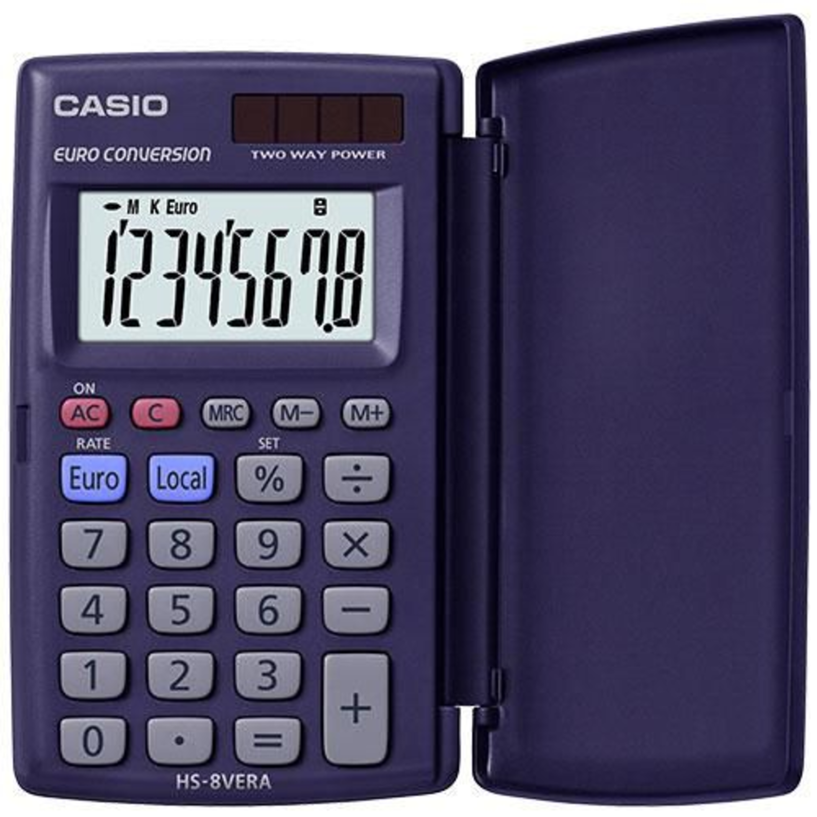 Casio Calculator Dark Blue Display Digits 8 Solar-powered Battery-powered W X H D 62.5 10