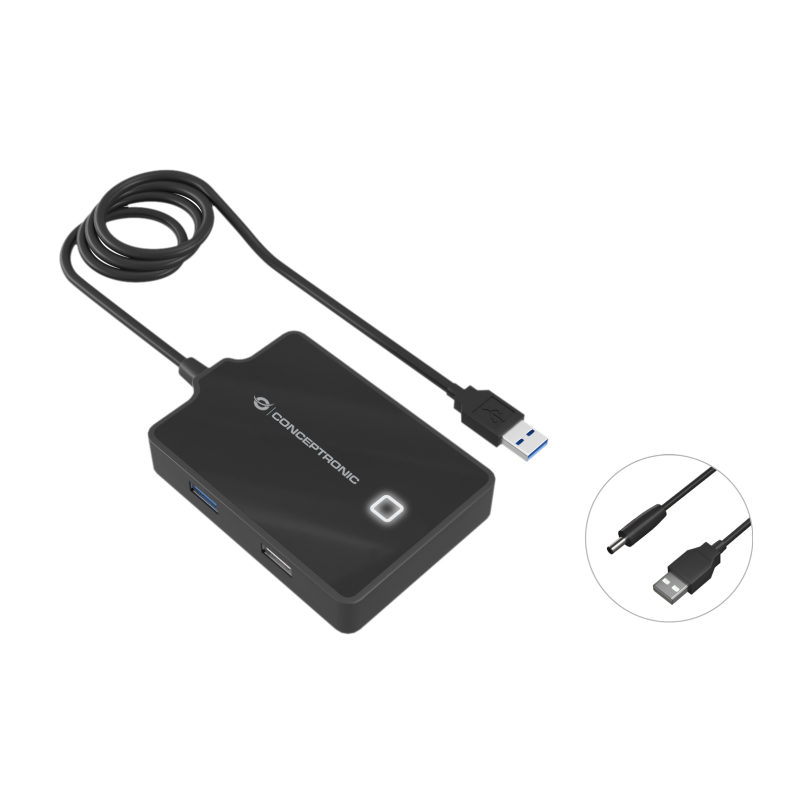 Conceptronic USB Hub 4-port 3.0 -1x3.0 3x2.0 without Power Supply Unit Sw Hub