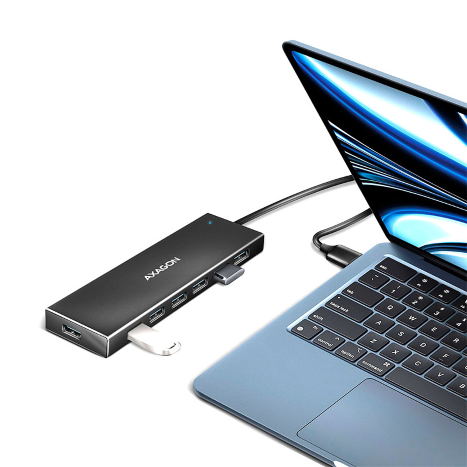 Axagon USB Hub 7x USB 3.2 Gen 1 External Power Supply 1m