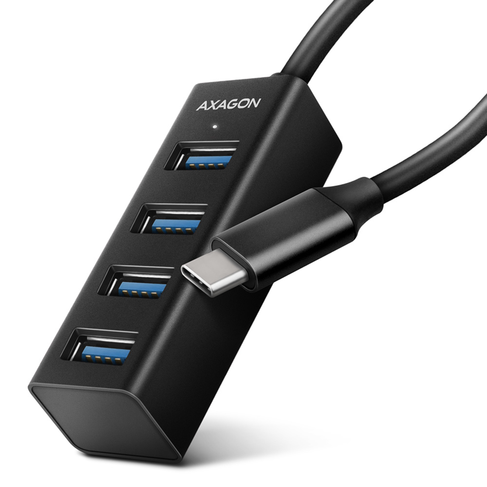 Axagon HUE-M1C Superspeed USB-C Mini Hub 4x USB 3.0 20cm Black