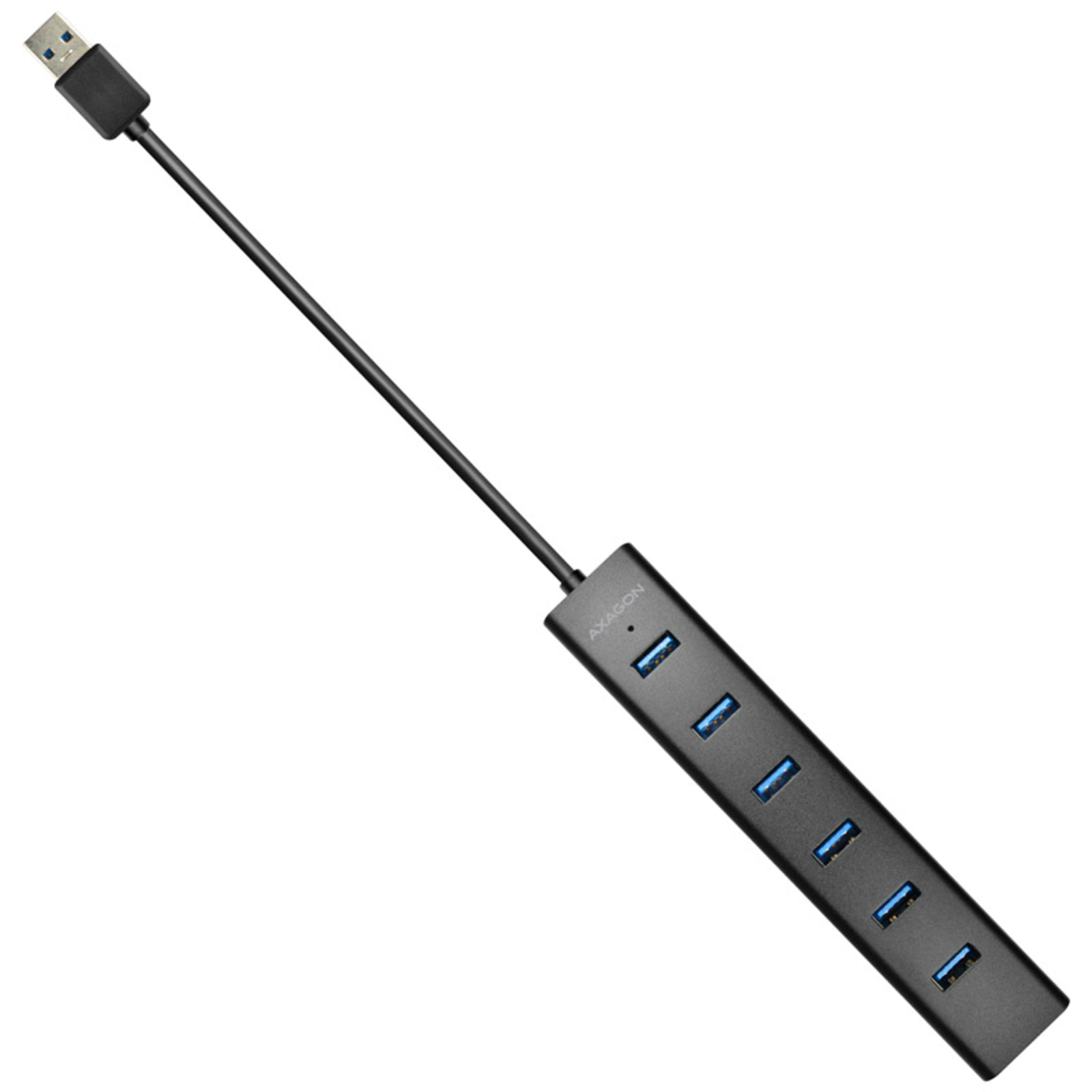 Axagon HUE-SA7BP USB-A Hub 7x USB 3.0 1x Micro-USB 400mm Cable Power Supply Unit