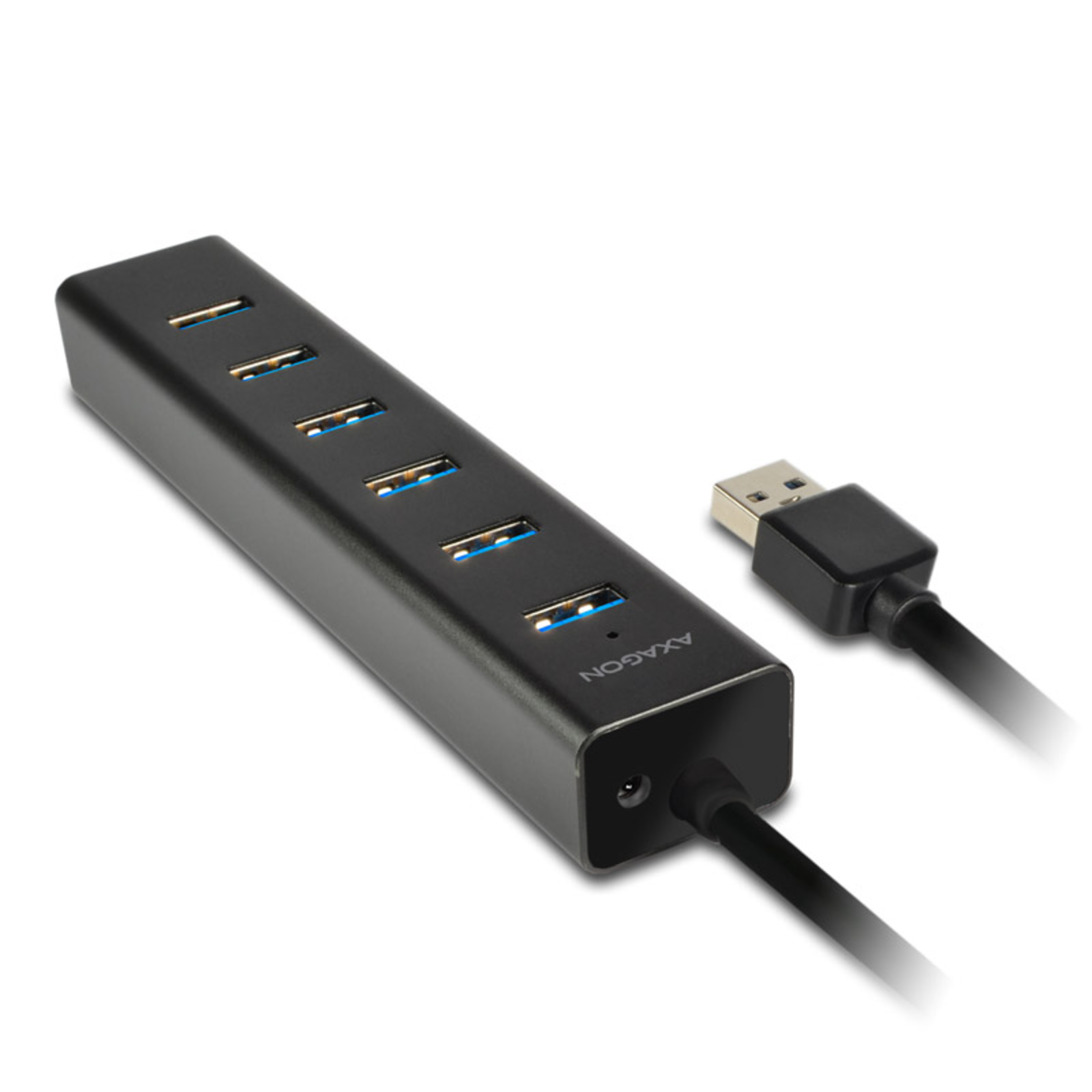 Axagon HUE-SA7BP USB-A Hub 7x USB 3.0 1x Micro-USB 400mm Cable Power Supply Unit