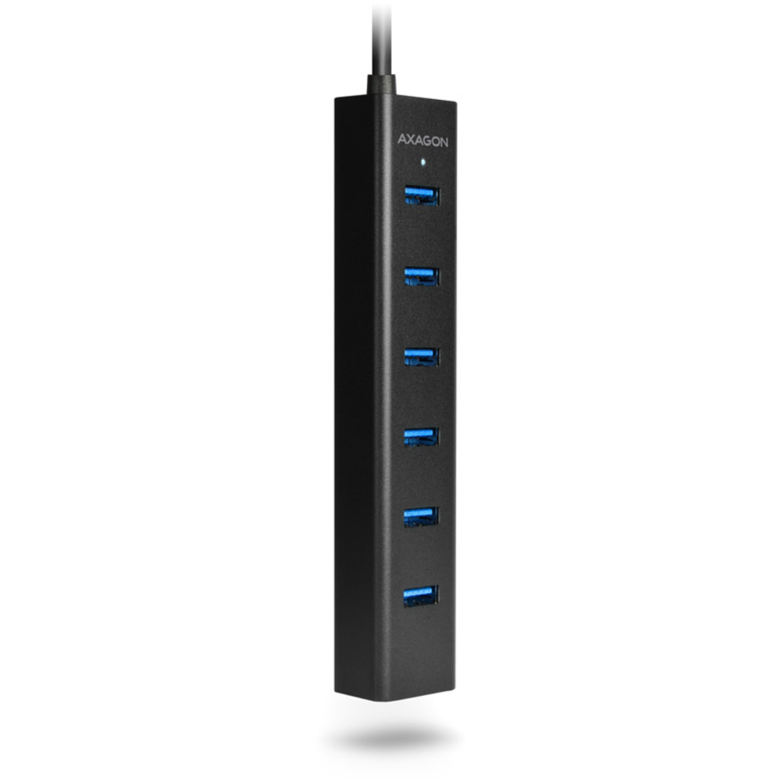 Axagon HUE-SA7BP USB-A Hub 7x USB 3.0 1x Micro-USB 400mm Cable Power Supply Unit