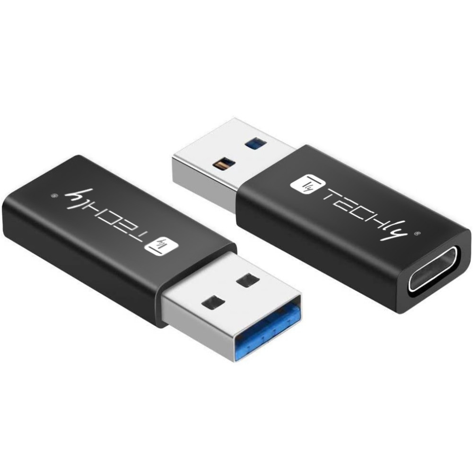 Techly Adapter USB-A M to USB-C F USB 3.0 Black