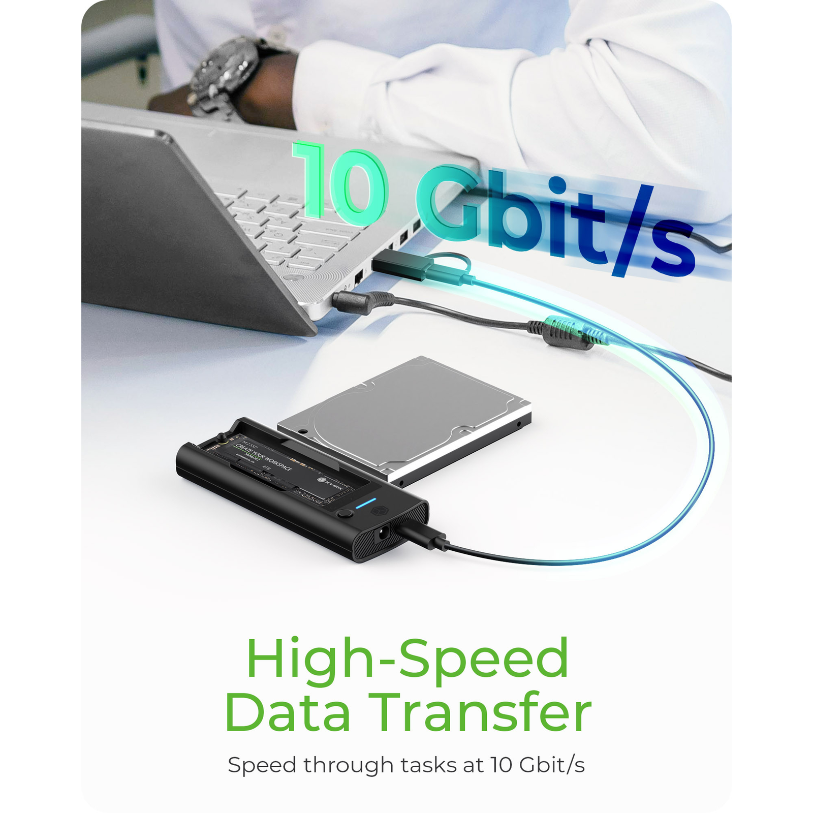 ICY BOX IB-180MS-C31 SSD Docking Station 1x 25/35 1x M2 PCIe NVMena USB 32 Gen 2 10 Gbit/s