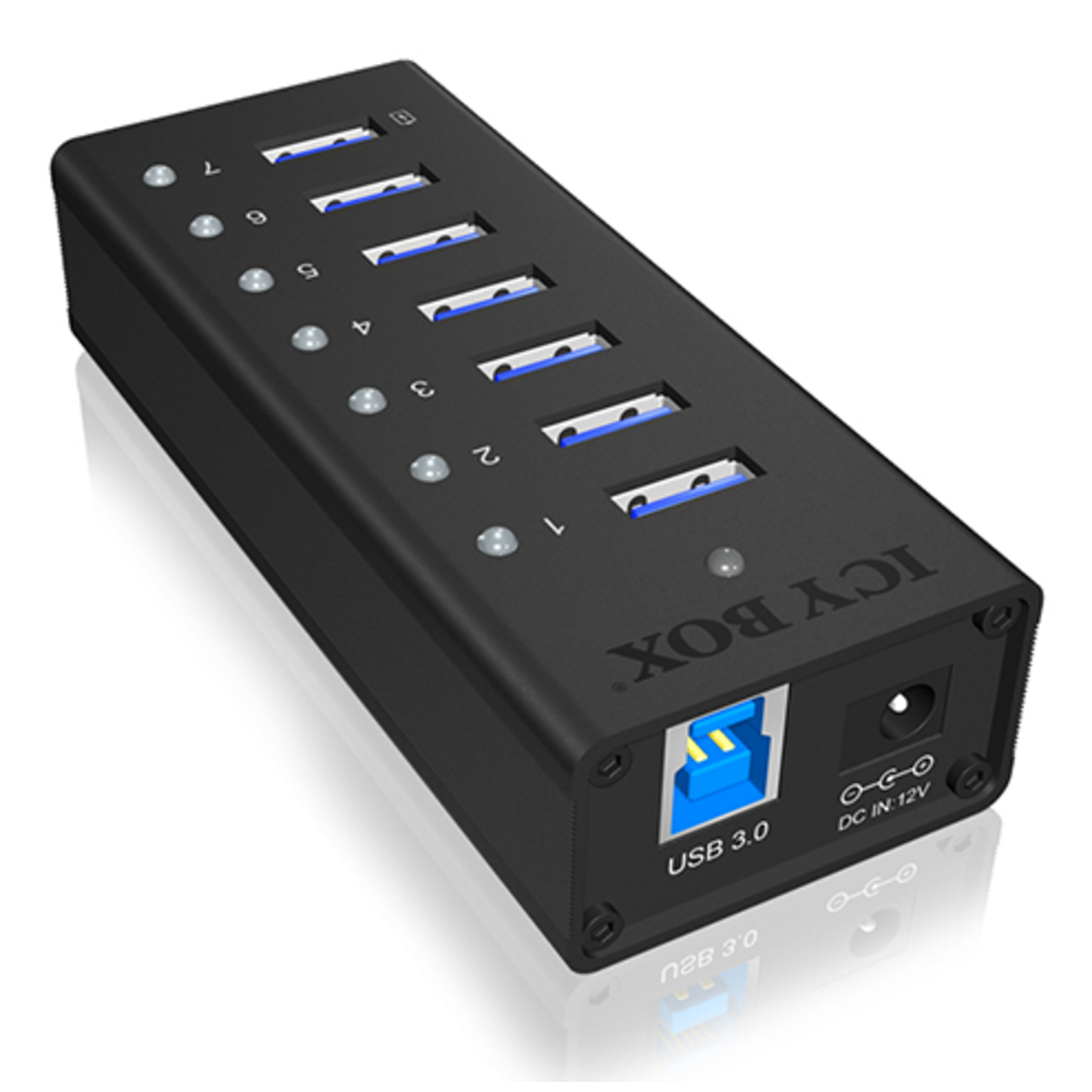 ICY BOX Hub 7-Port USB 3.0 IB-AC618 Aluminium Case