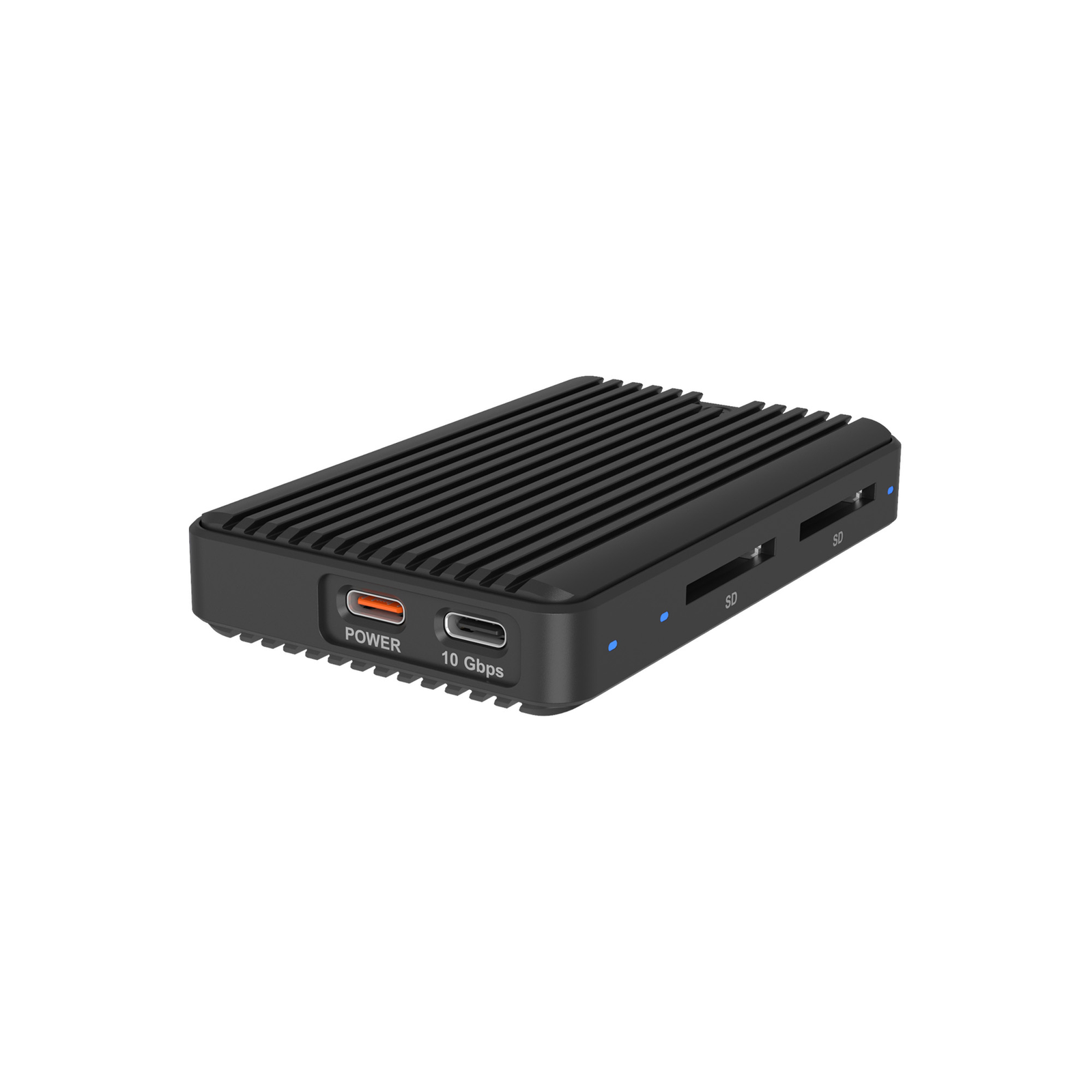 ICY BOX M.2 NVMe/SATA SSD Enclosure with Card Reader 2x SD 4.0 Host USB 3.2 Gen 2 Type-C+A 10