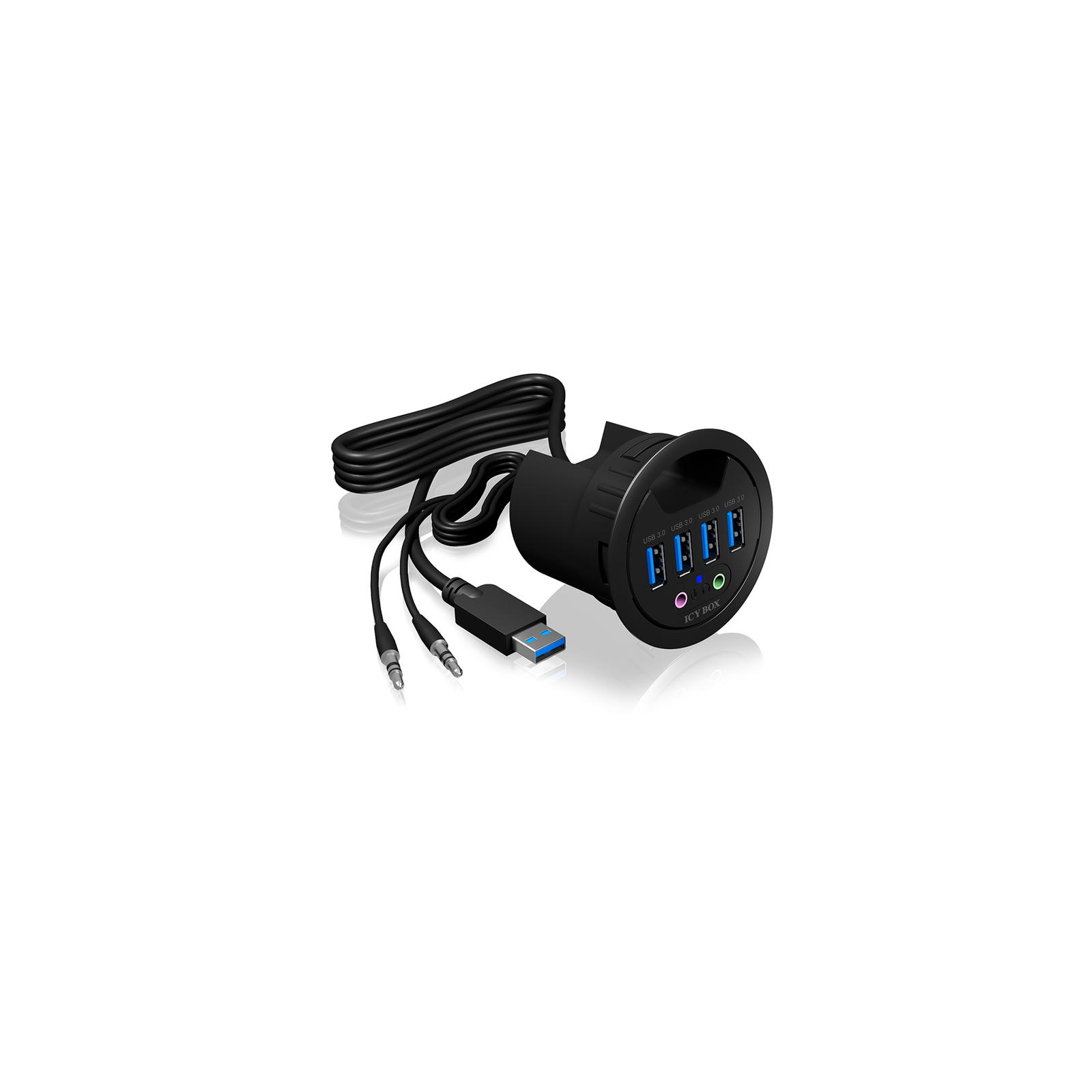 ICY BOX Hub 4-USB 3.0 IB-Hub1403A Desktop Hub with Audio