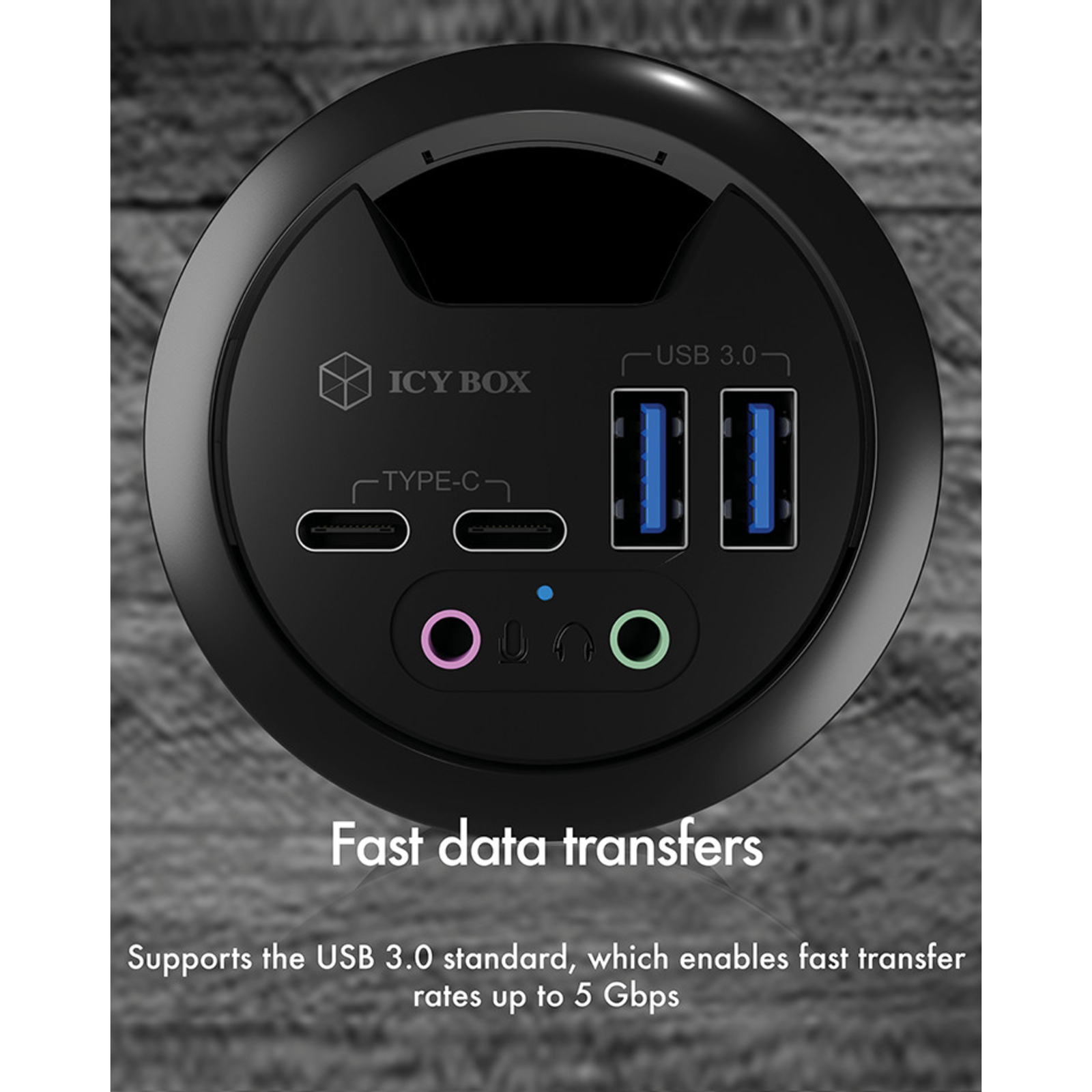 ICY BOX Hub 4-port USB 3.0 IB-HUB1403B Desktop Installation
