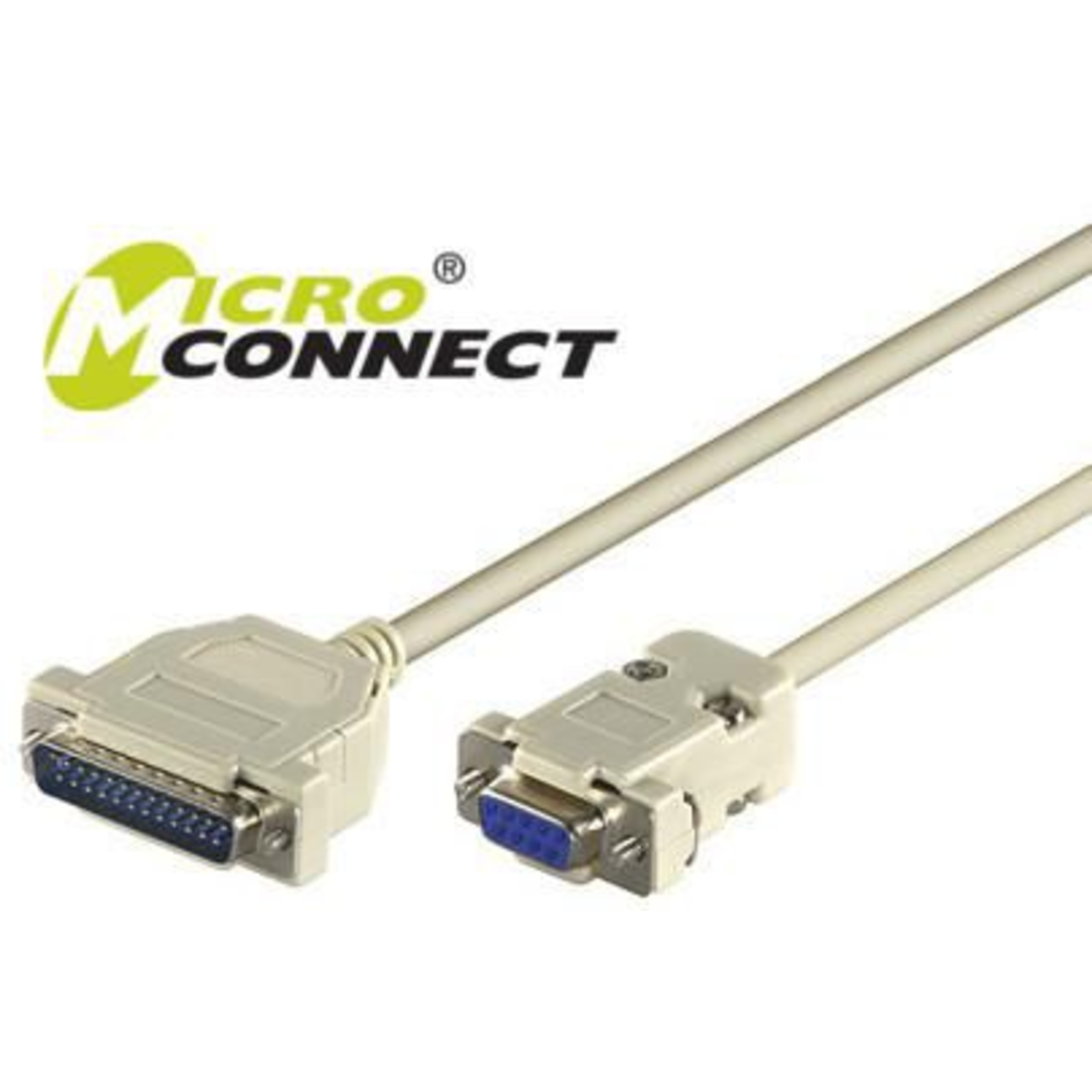 Micro Connect Serial Cable DB9-DB25 3M F/M Serial Printer Connection