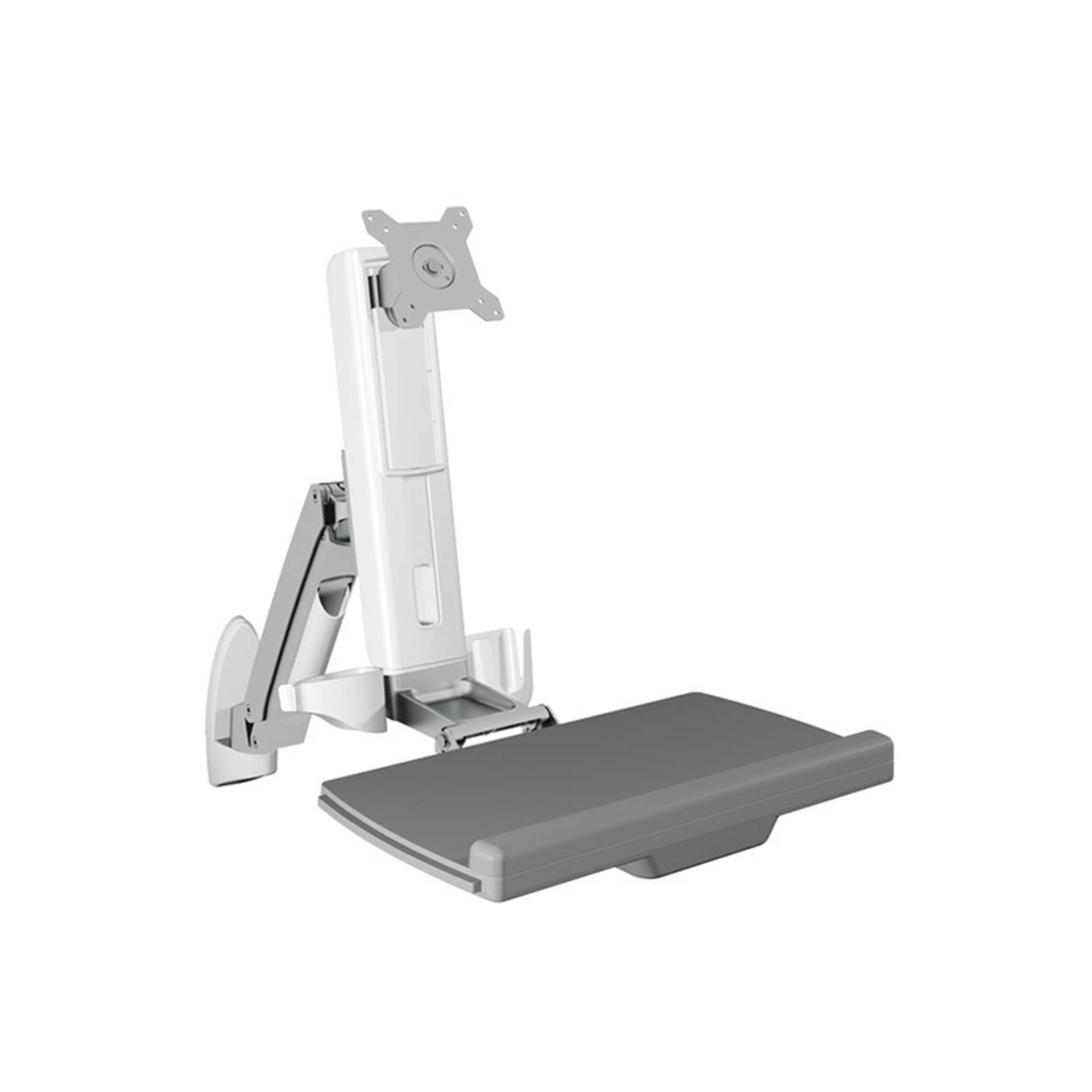 ICY BOX IB-MS600-W Wall Mount One Monitor up to 24inch 61cm Screen Diagonalkeyboard And Mouse Tray