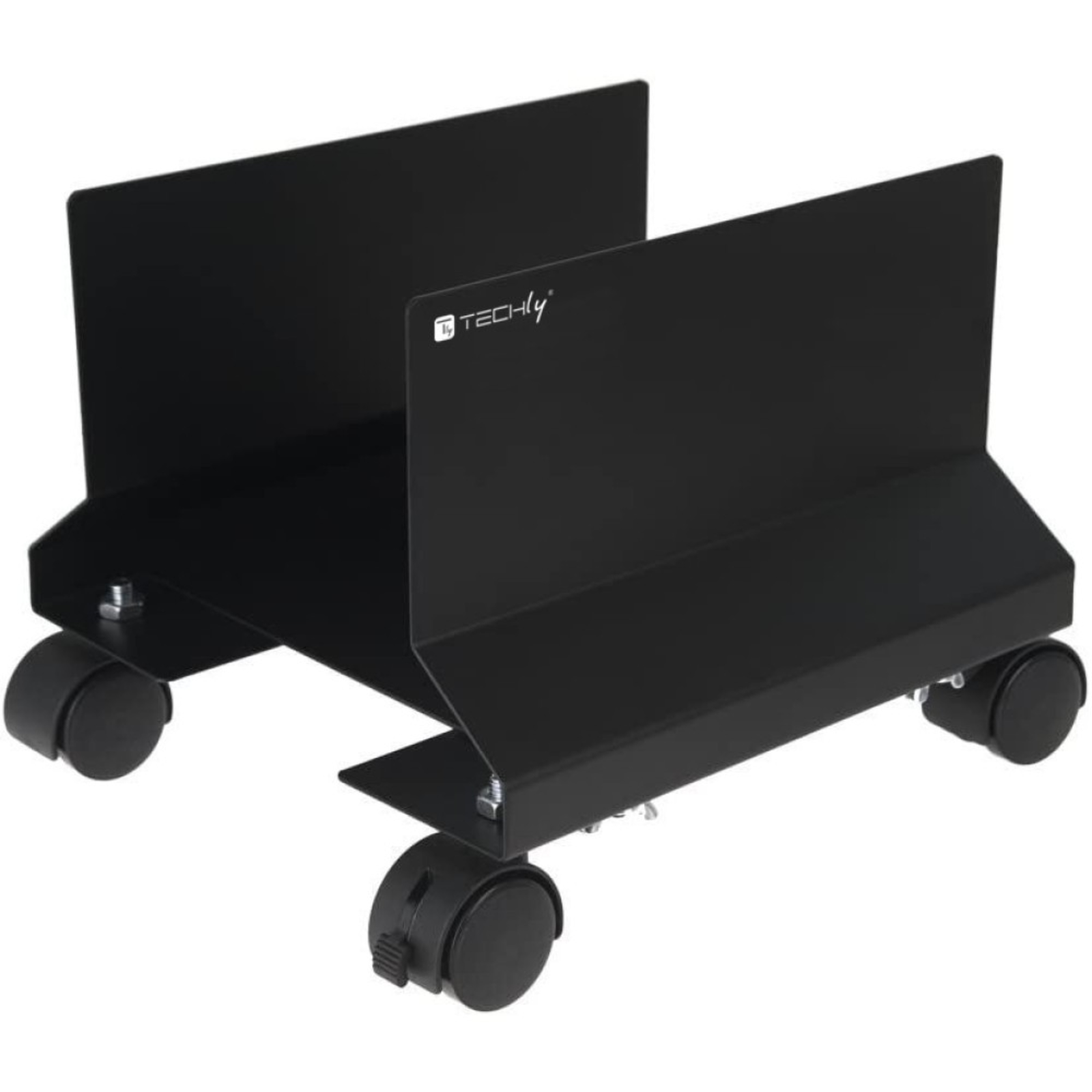 Techly CPU/PC Holder with Castors Metal Black
