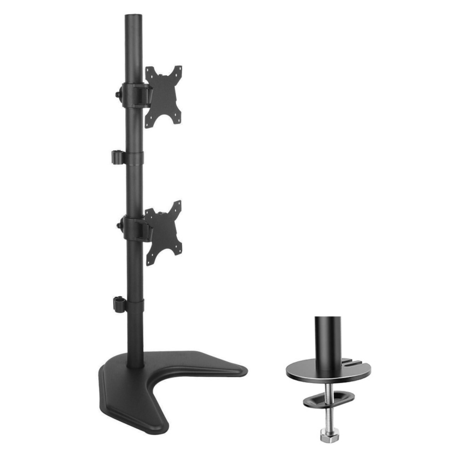Techly Stand for 2 LCD Displays Black Screen Size 33-68.6 Cm (13inch-27inch)
