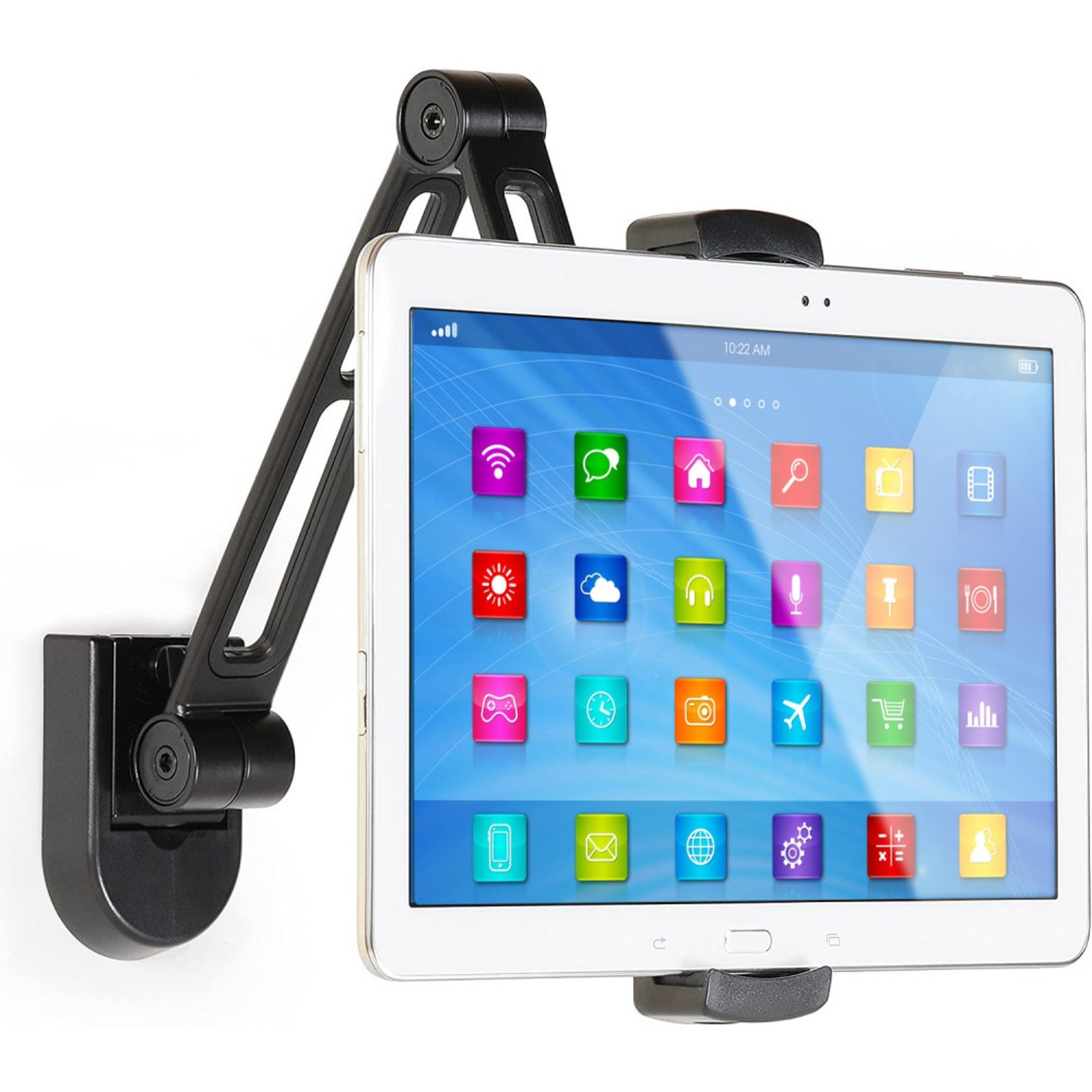 Techly Mounting Kit Adjustable Arm Tablet Holder Plastic Aluminium Steel Black Size 11.9-32.8cm