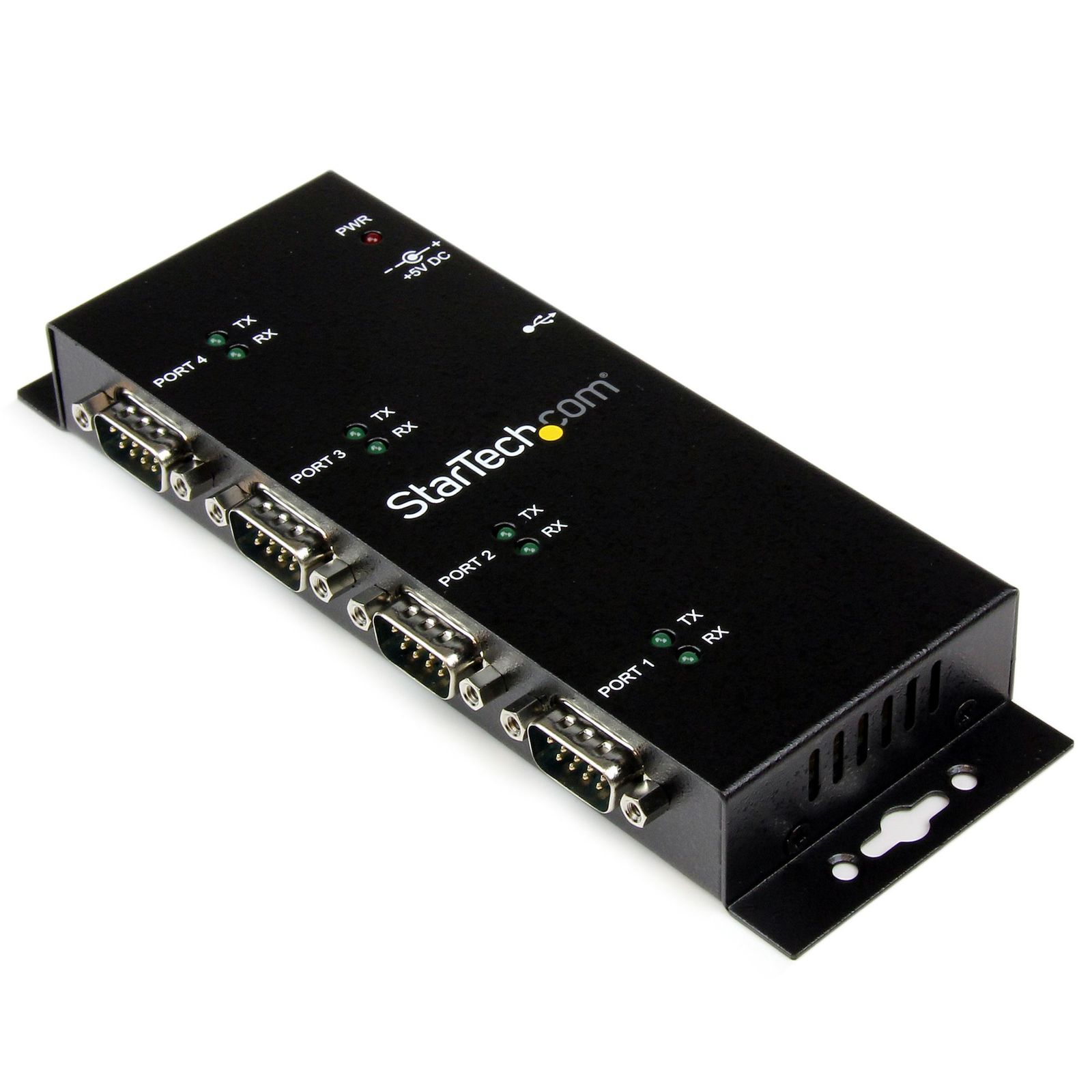 StarTech.com 4 Port USB to Serial RS232 Adapter Hub Industrial DIN Rail Wall Mountable