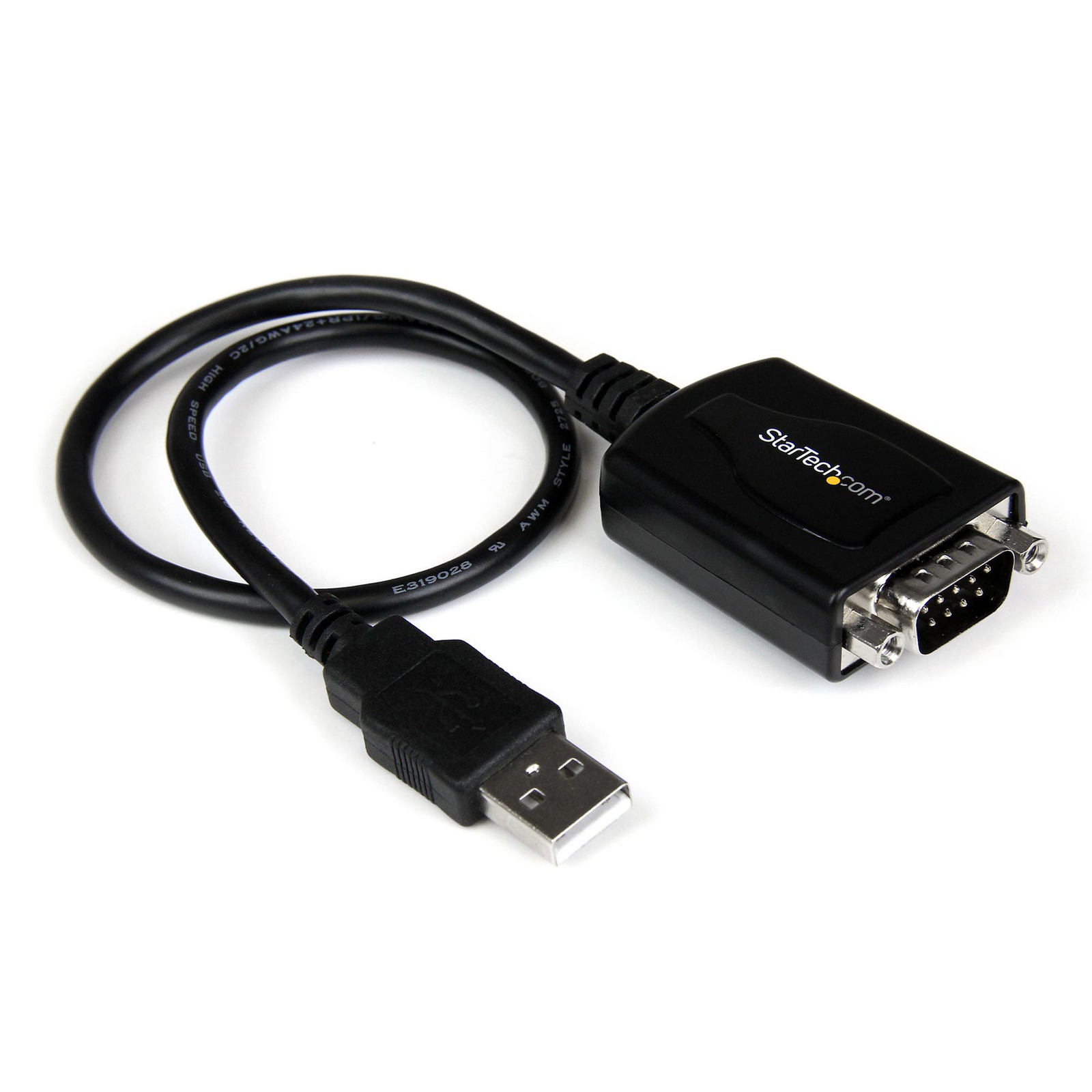StarTech.com USB 2.0 to Serial Adapter USB to RS232 DB9 Converter COM 0,3m Black CE