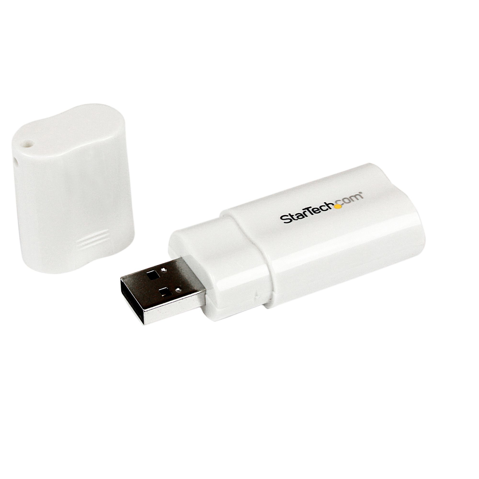StarTech.com USB Audio Adapter USB to Sound Card in White Sound Card with USB (plug)
