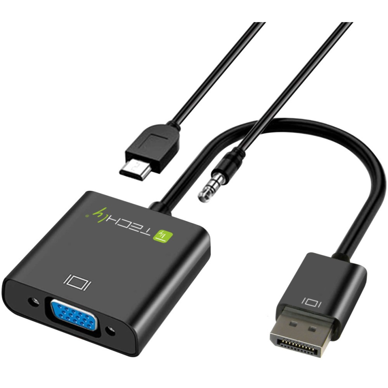 Techly Video Converter HDMI VGA Black