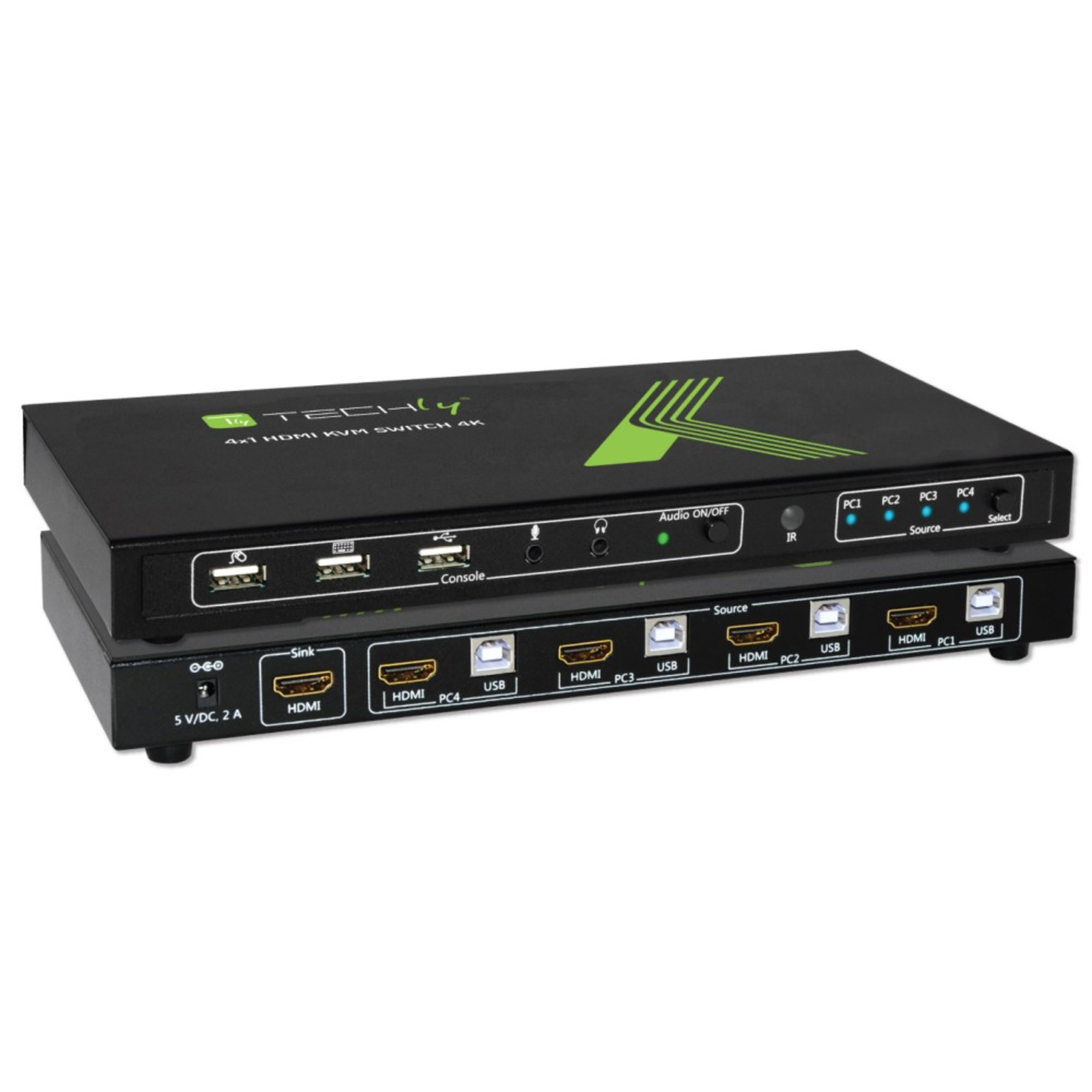 Techly KVM Switch USB HDMI 4K 4-way