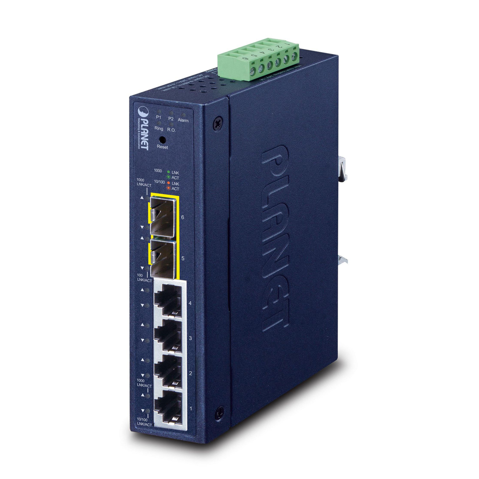 PLANET Industrial L2/L4 4-Port Managed L2/L4 Gigabit Ethernet 10/100/1000 Blue