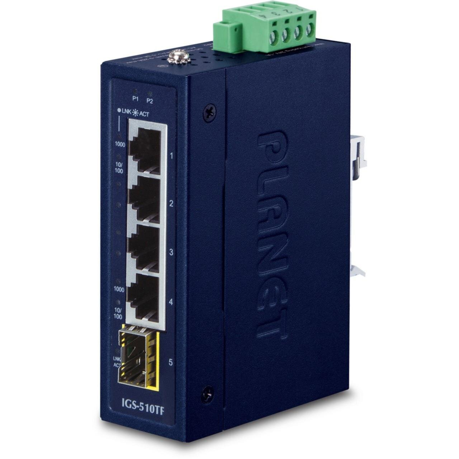 PLANET Industrial 4-Port GE Switch + Port 100 1000X SFP