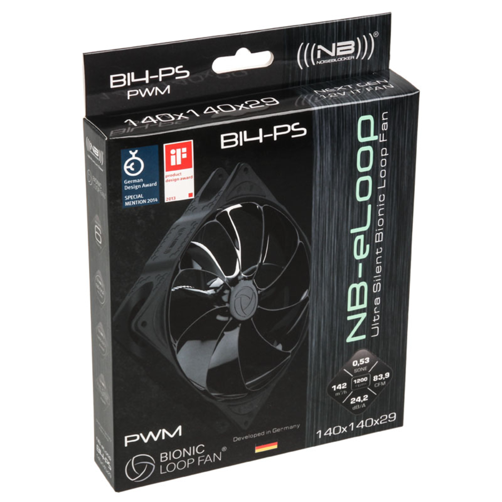 Noiseblocker ELoop NB-eLoop Fan B14-PS Black Edition 140mm PWM