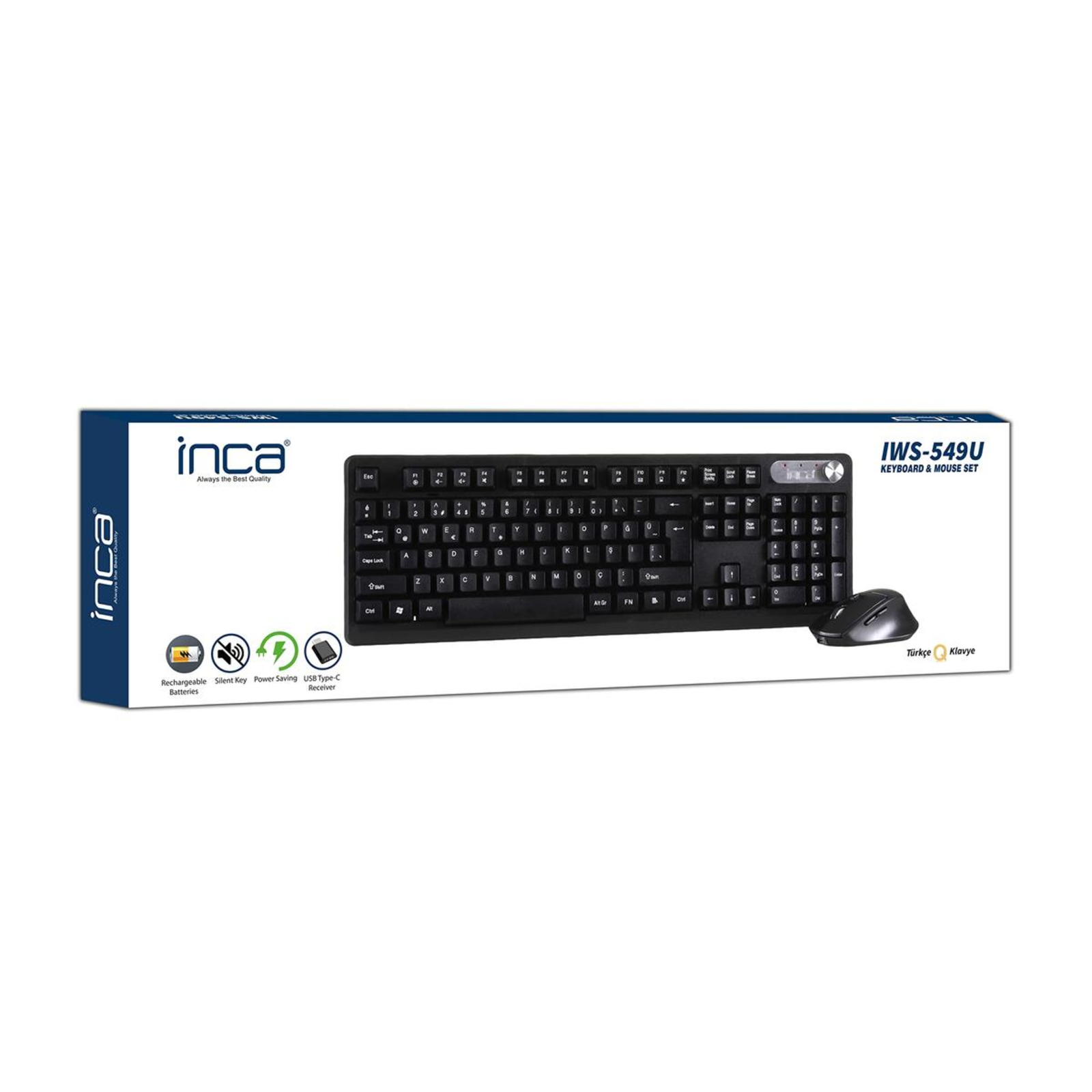 INCA Keyboard IWS-549U Wireless Set Office Design Rechargeable Battery SW
