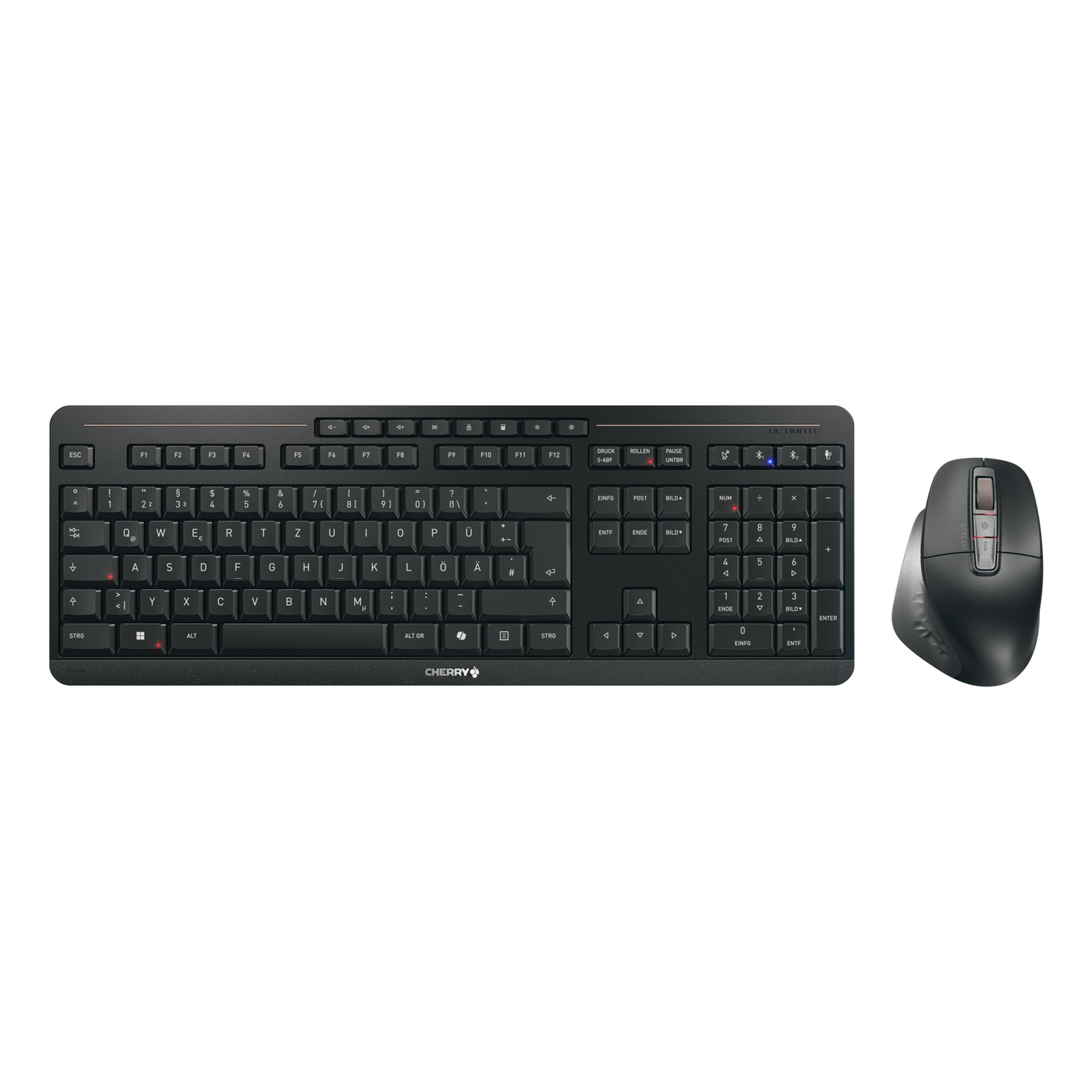 Cherry Stream Desktop Ultimate Wireless Keyboard Set 2x Bluetooth 5.2 Channels 2.4 GHz