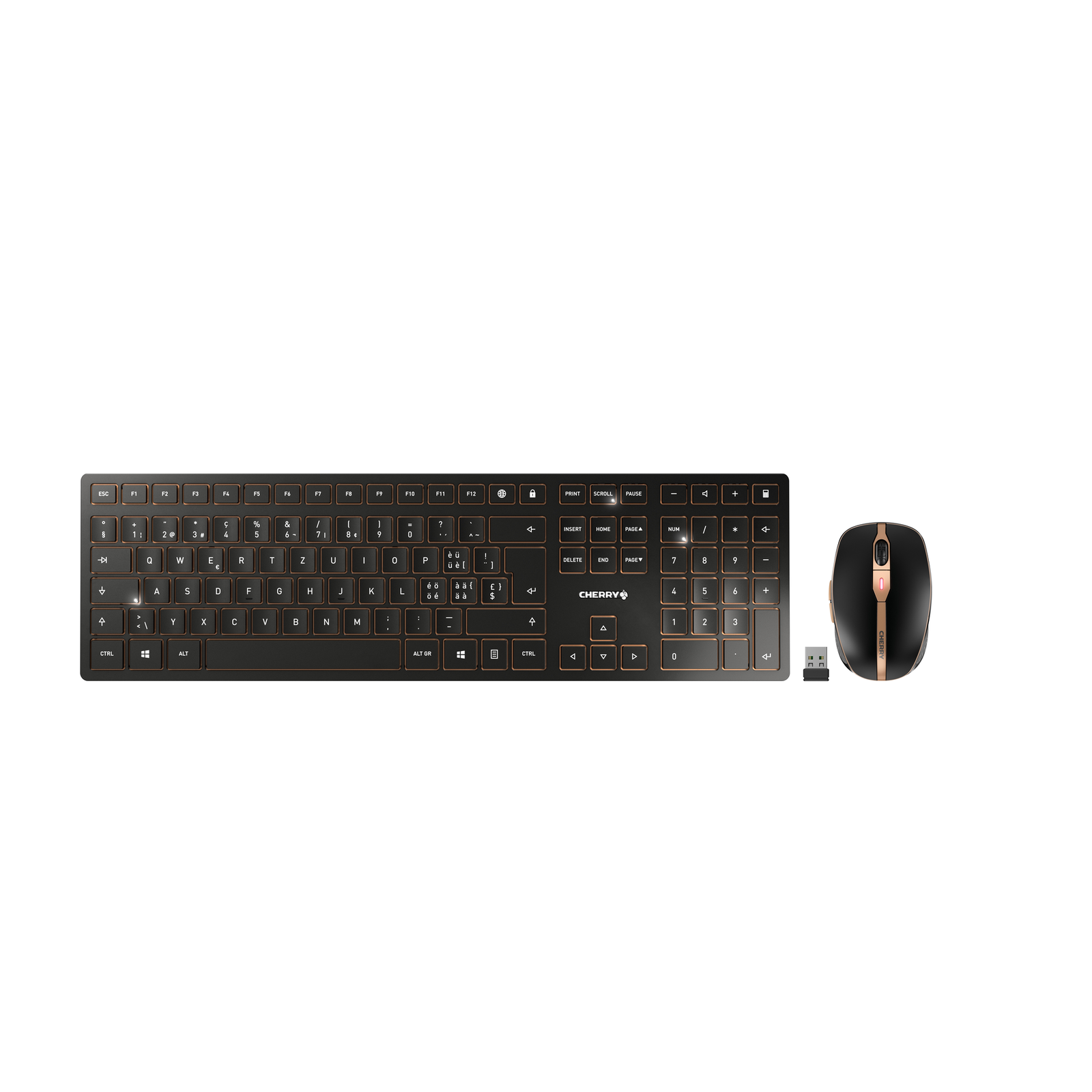 Cherry DW 9100 SLIM RF Wireless + Bluetooth QWERTZ Black Mouse Included