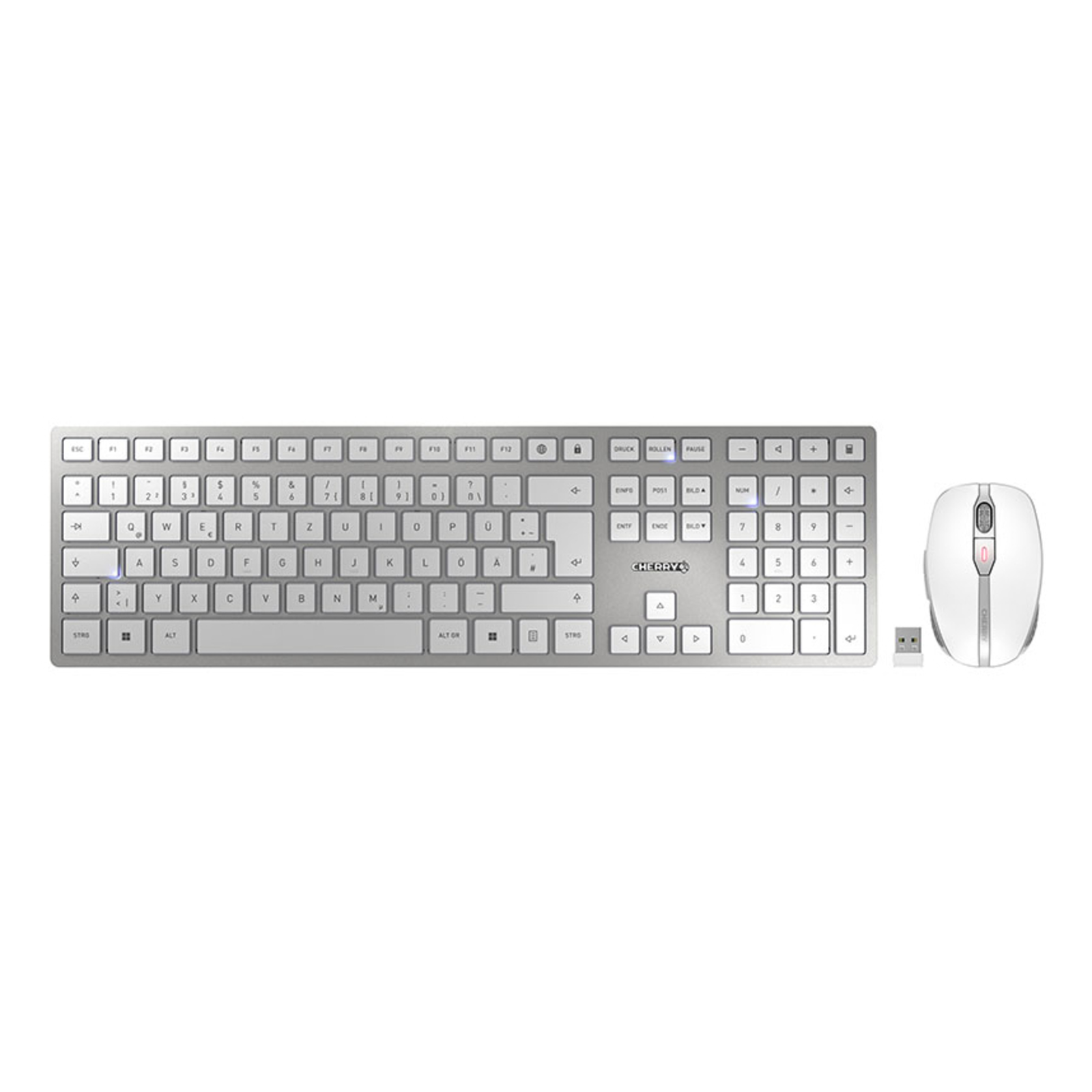 Cherry Keyboard DW 9100 Slim White USB/Bluetooth DE