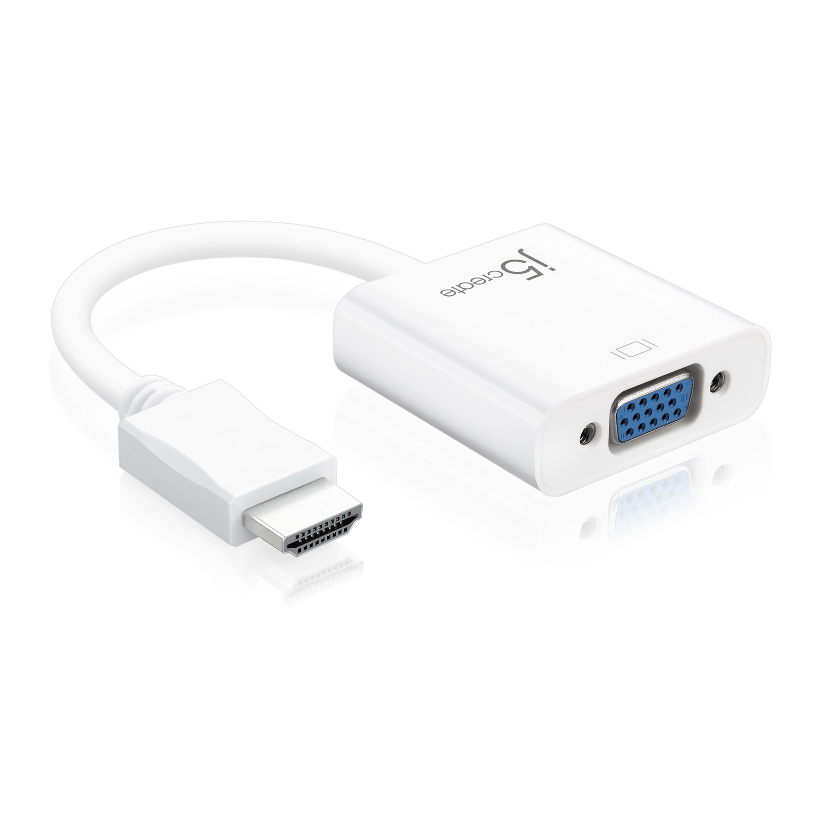 J5create HDMI to VGA Adapter HDMI M VGA F 3.5mm Audio F 10cm Colour White JDA213-N