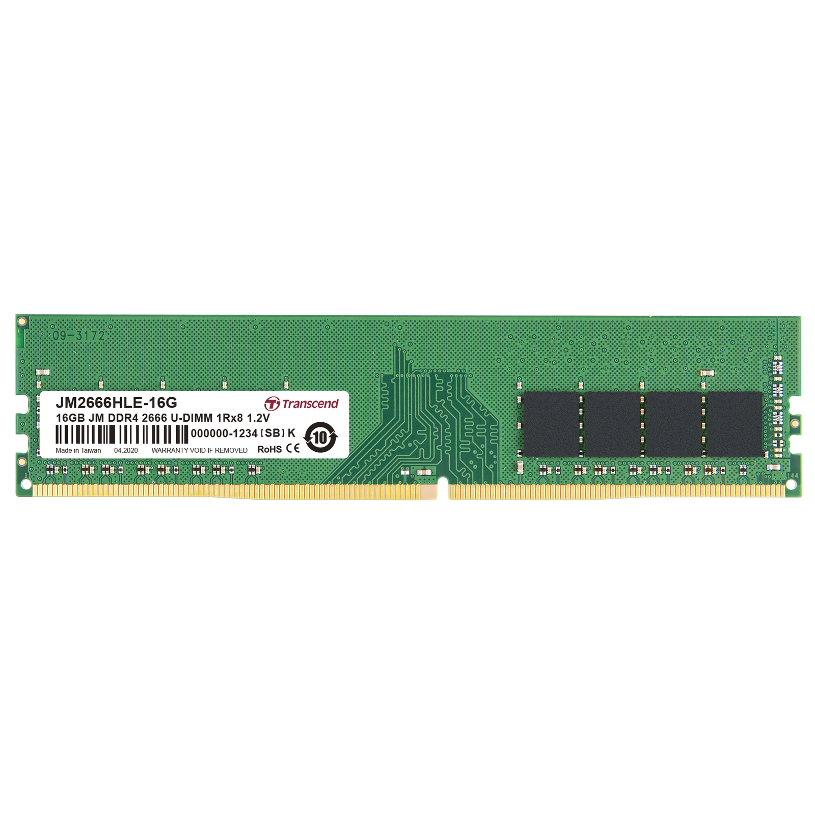 Transcend JetRam JM2666HLE-16G 16 GB 1 X 16 GB DDR4 2666 MHz 288-pin DIMM