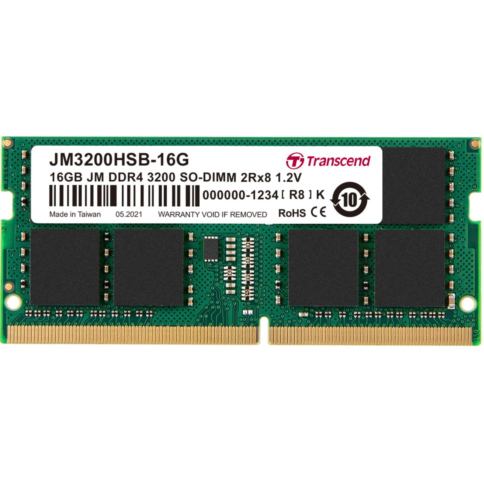 Transcend JetRam JM3200HSB-16G 16 GB DDR4 3200 MHz 260-pin SO-DIMM