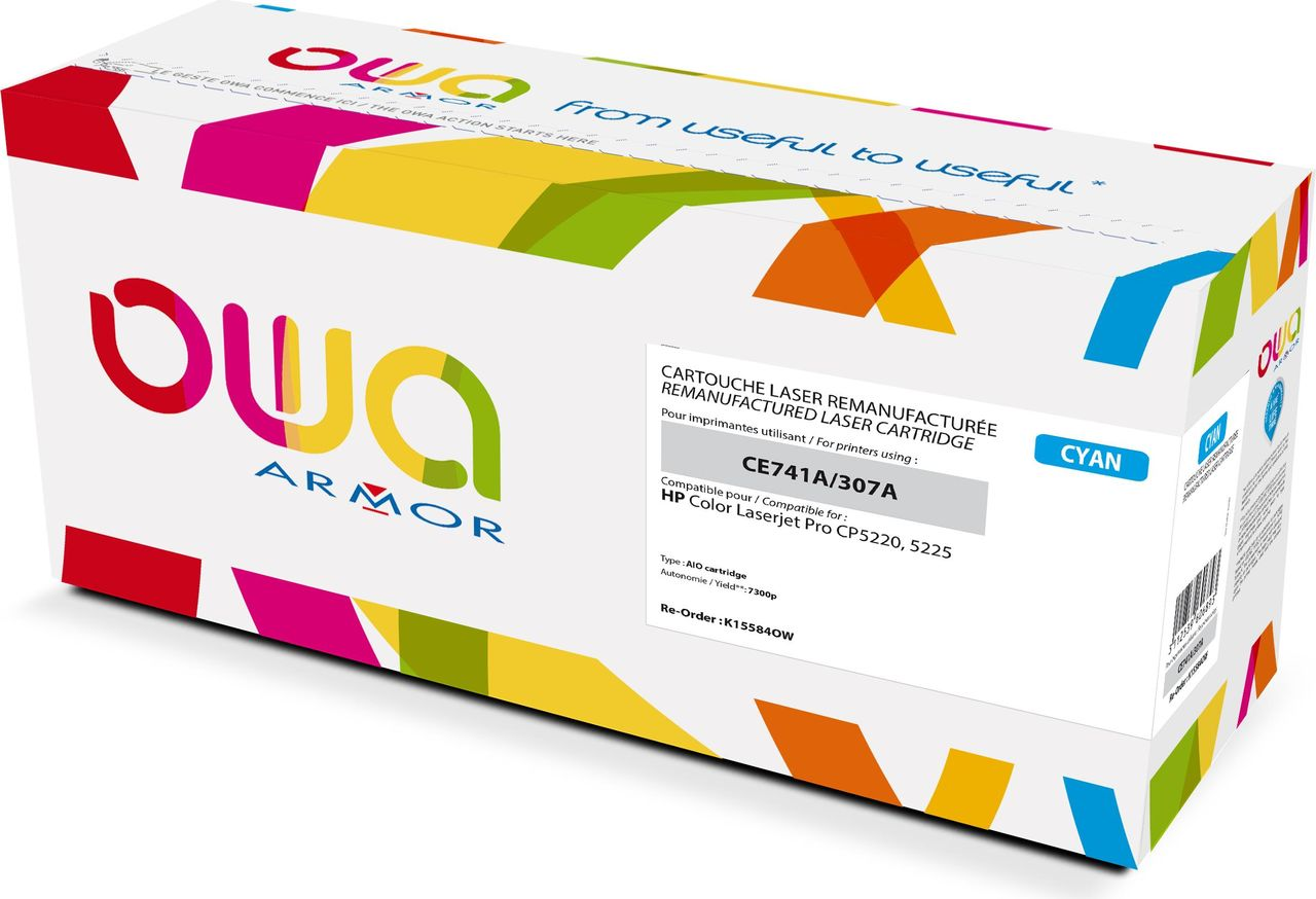 Armor OWA Toner Compatible with HP CE741A cyan (7,300 P.)