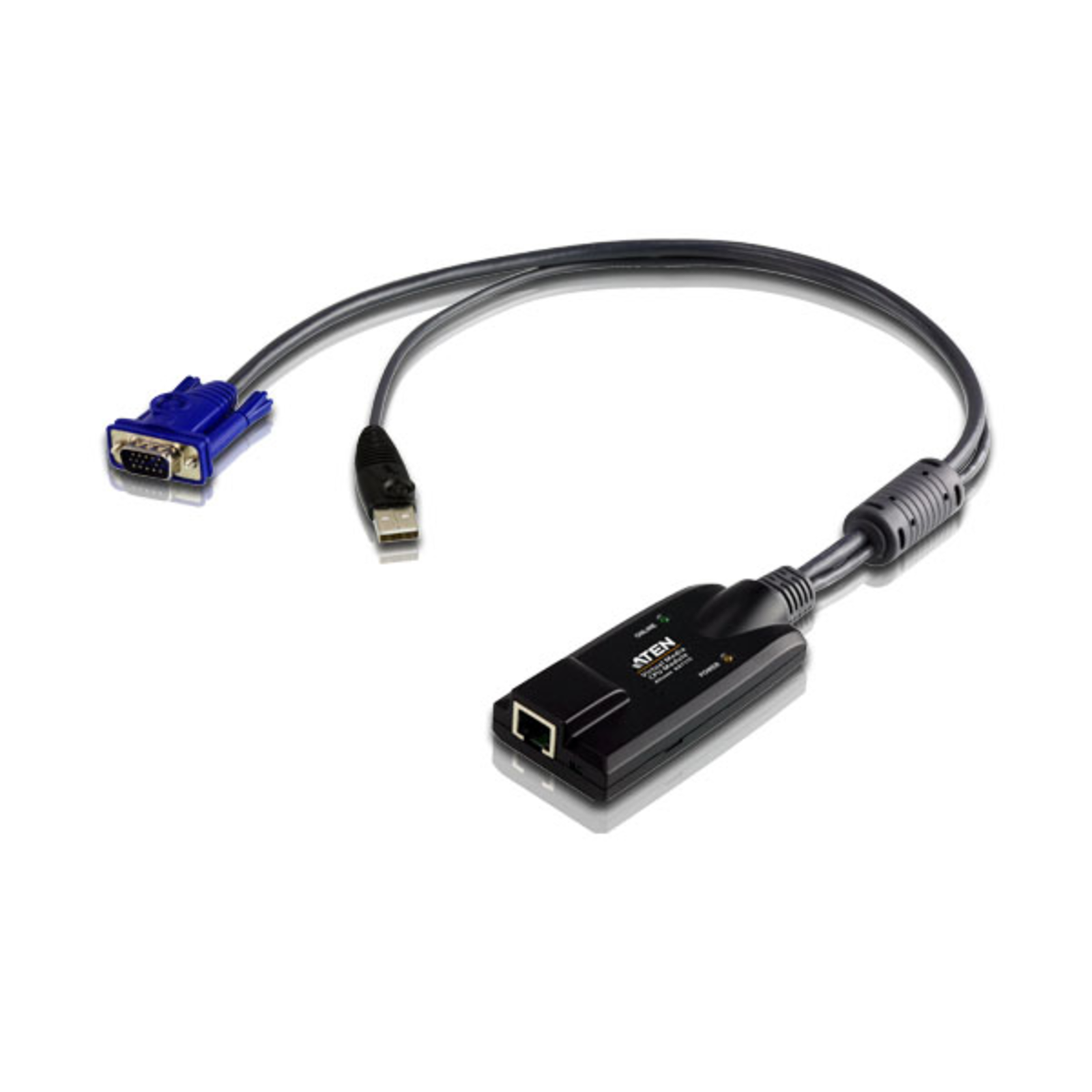 Aten USB-VGA-Virtual-Media-KVM-Adapter USB USB VGA Black Blue Metallic RJ-45 1 X RJ-45
