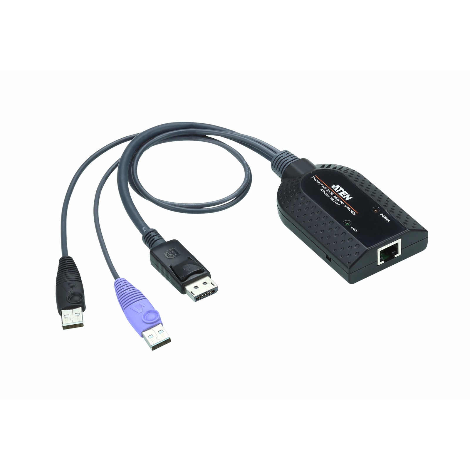 Aten KA7189 0.5 M USB USB DisplayPort Black RJ-45
