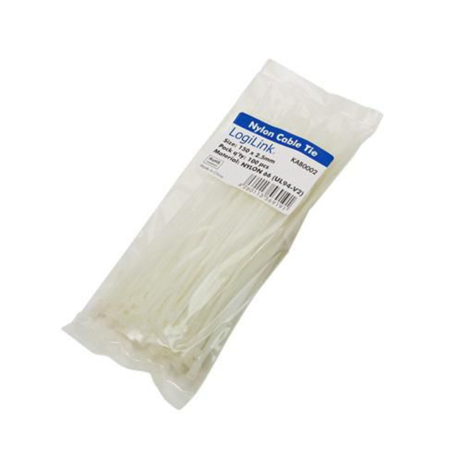 LogiLink Cable Tie Set 100 Pieces Length 130mm Thickness 2.6mm