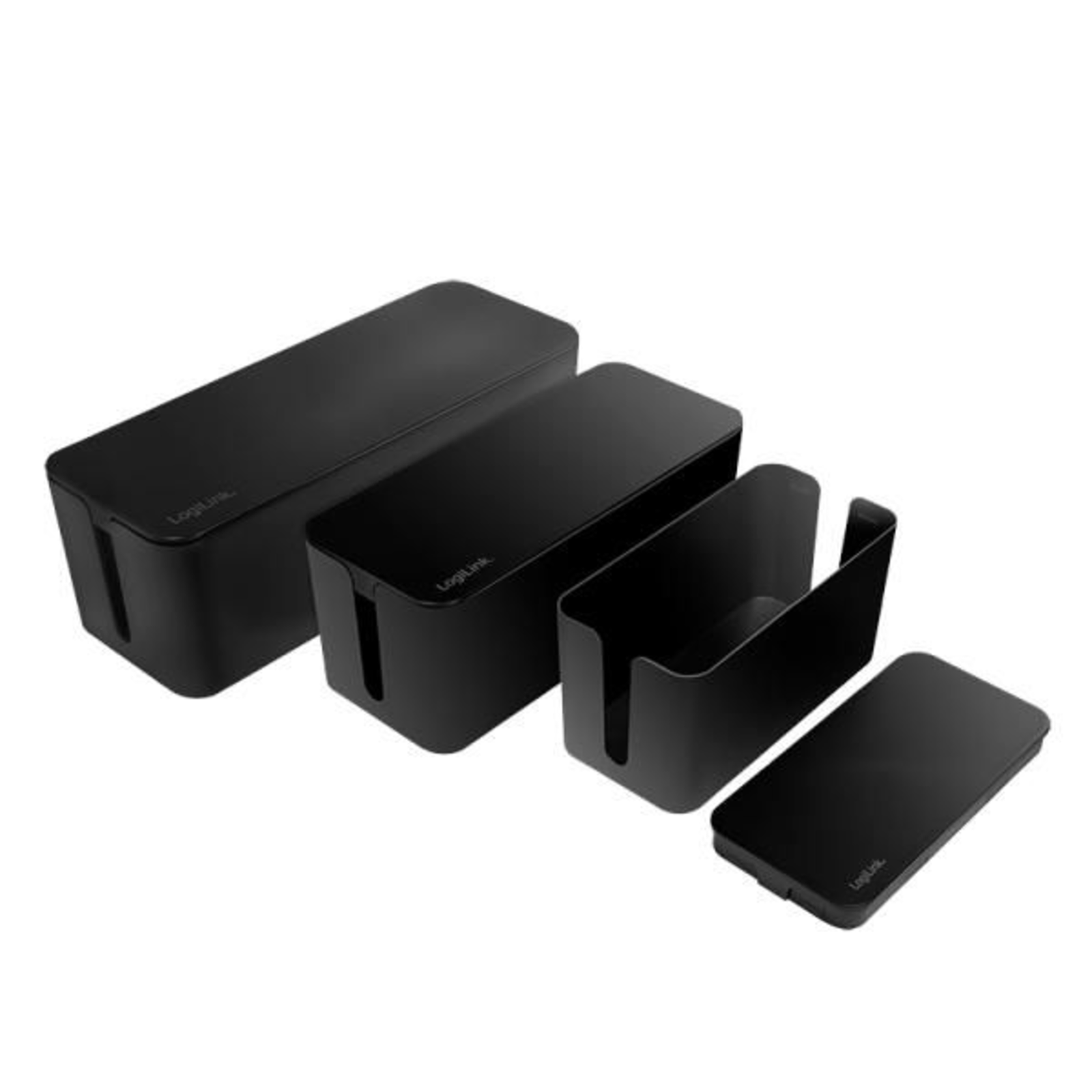 LogiLink Cable Box Set 3 Sizes Black