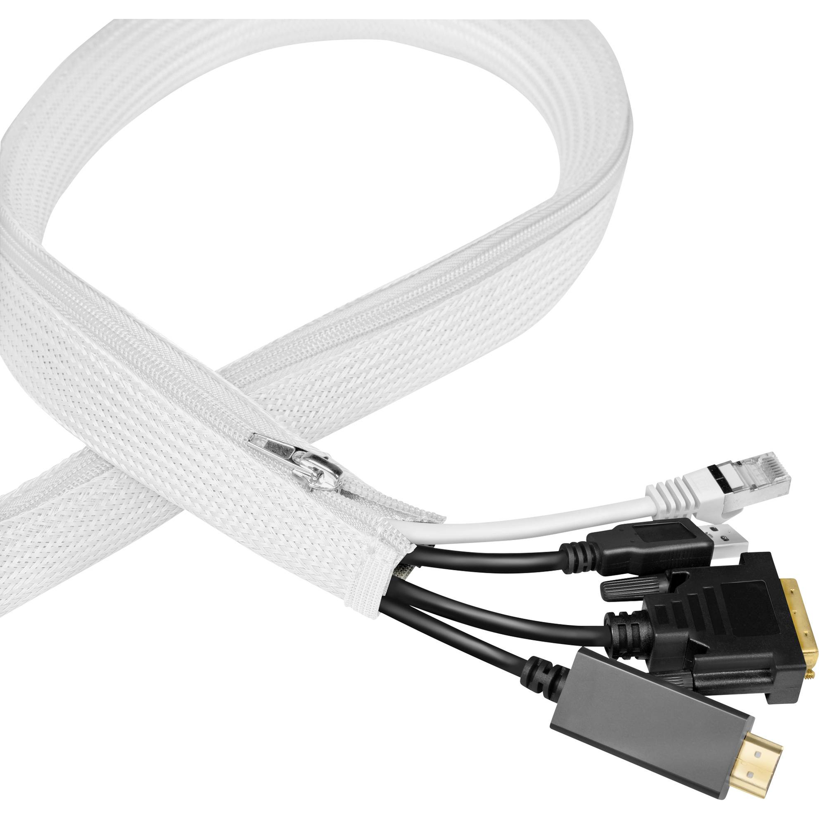 LogiLink Cable Conduit 0.5 Mm with Zipper 5 M White