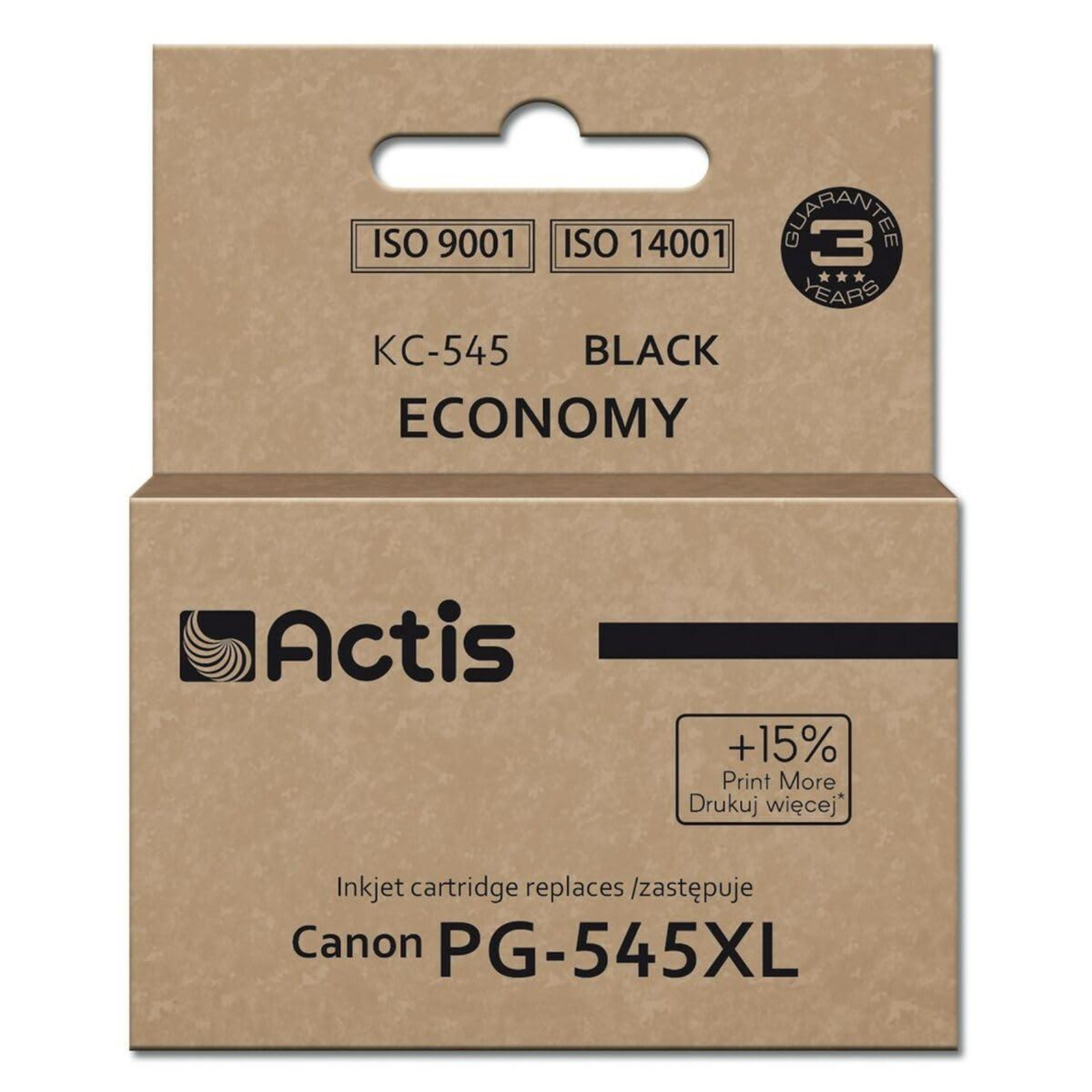 Actis Ink Canon Printer Replacement PG-545XL Supreme 15 Ml 207 Pages Black Prints More Than OEM