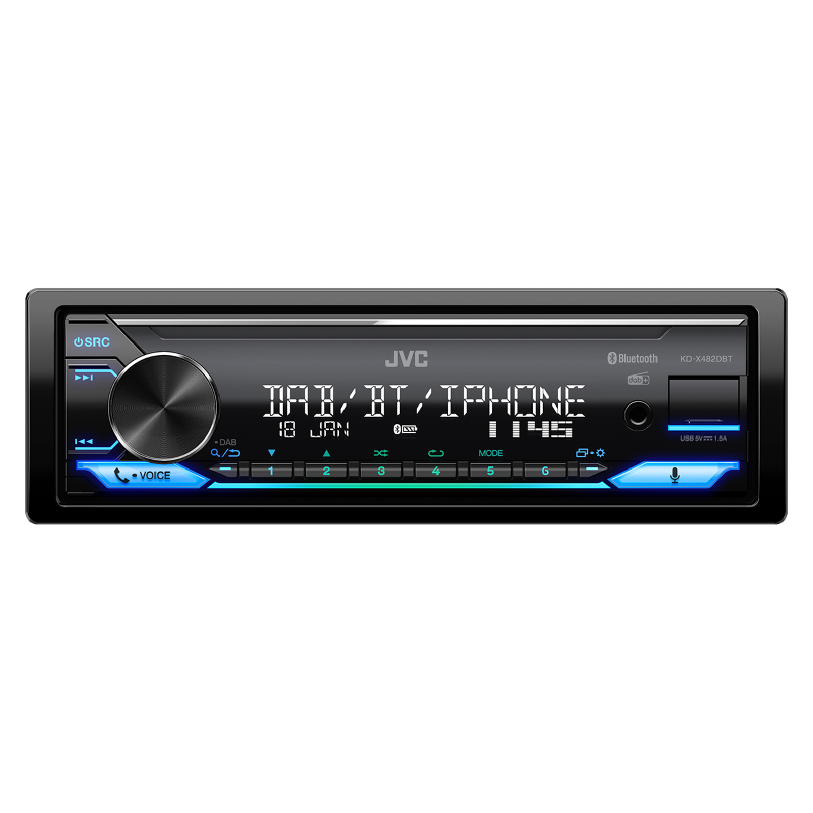 JVC KD-X482DBT Black 1 DIN 200 W 7.1 Channels 50 W redary Control