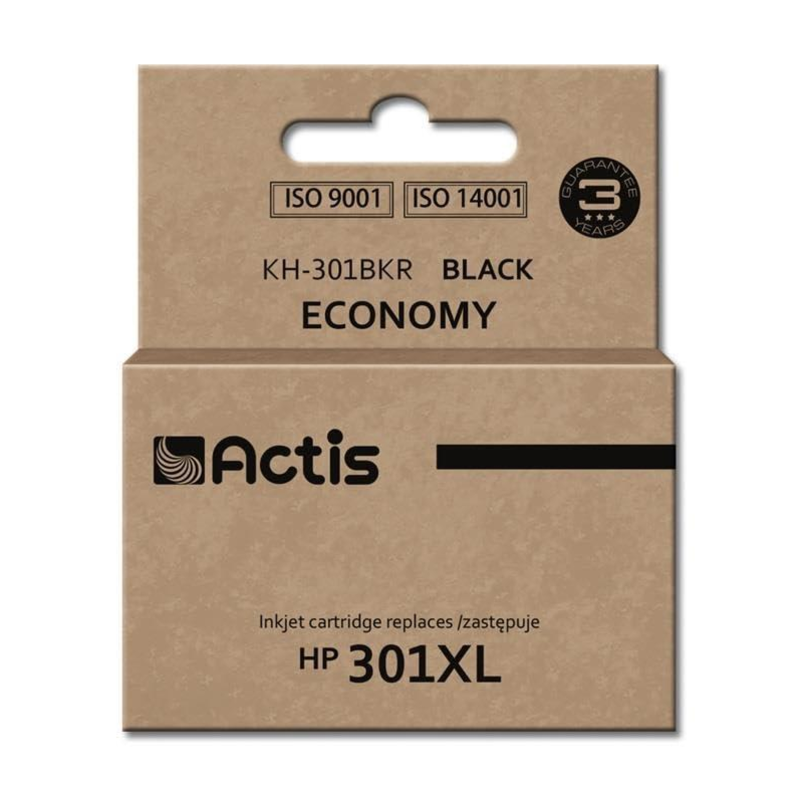 ACTIS KH-301BKR Ink Replacement HP 301XL CH563EE Standard 20 Ml Black