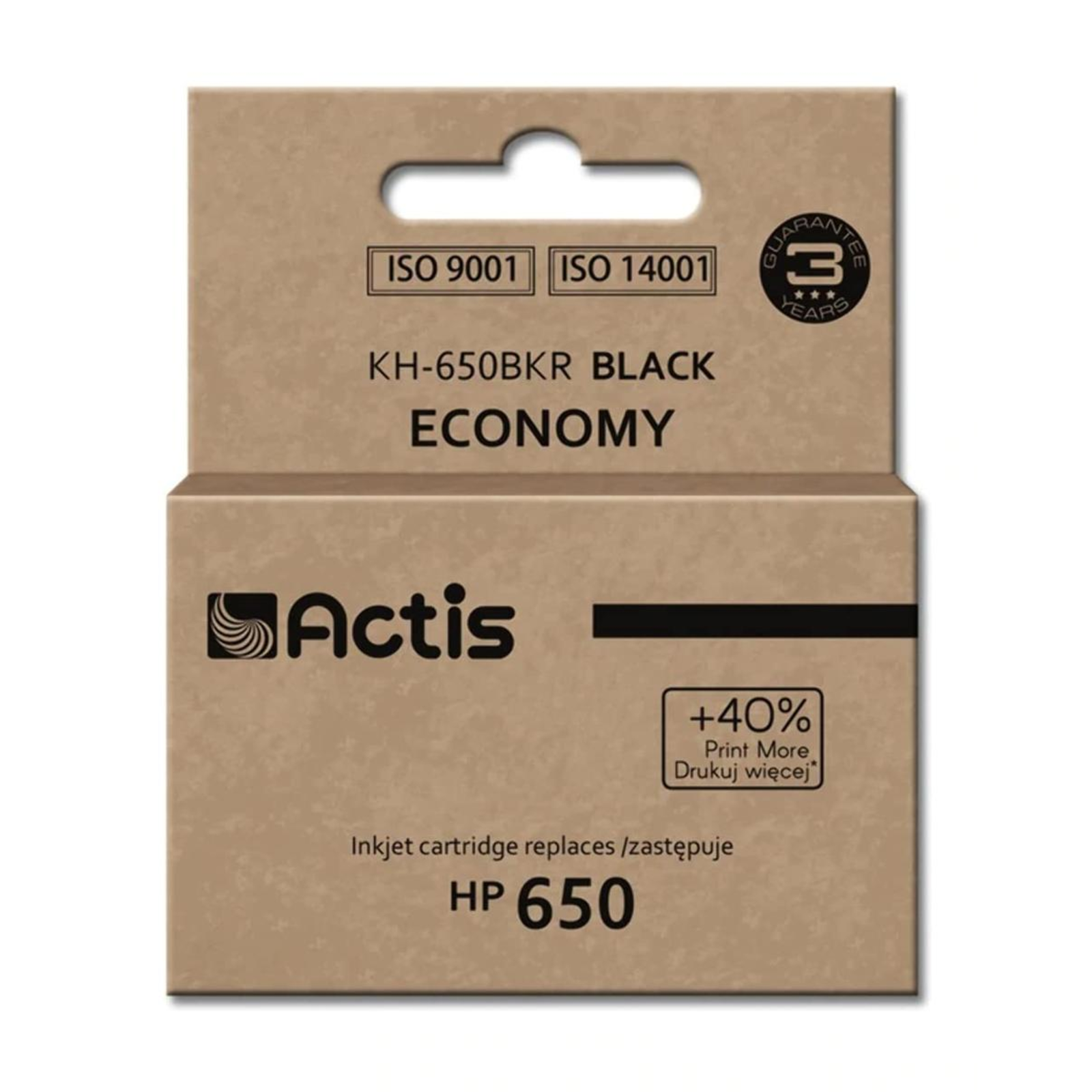 ACTIS KH-650BKR Ink Replacement HP 650 CZ101AE Standard 15 Ml Black