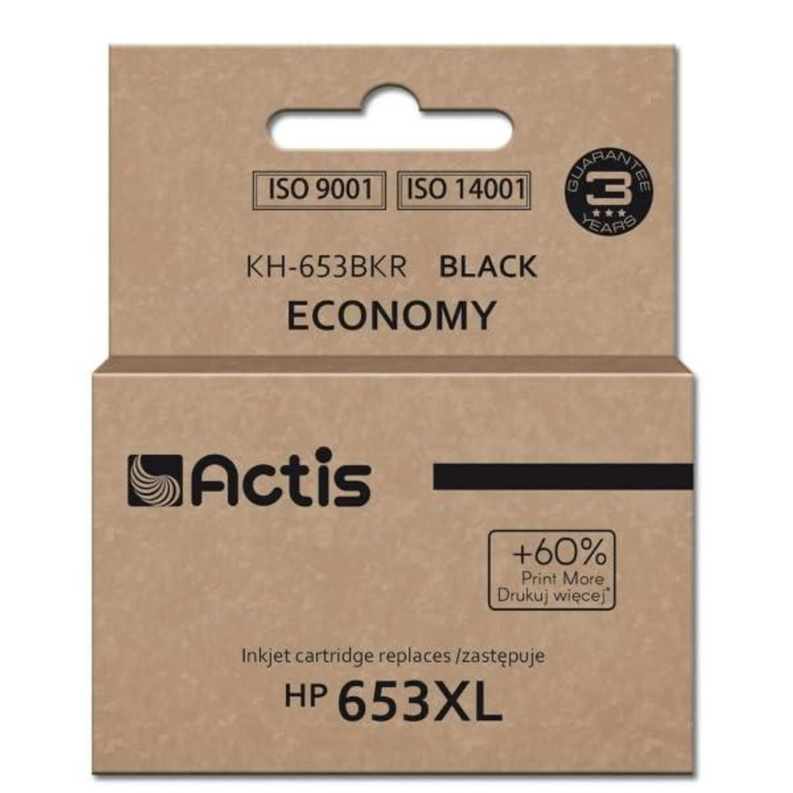 Actis KH-653BKR Ink (replacement HP 653XL 3YM75AE Premium 20ml 575 Pages Black)