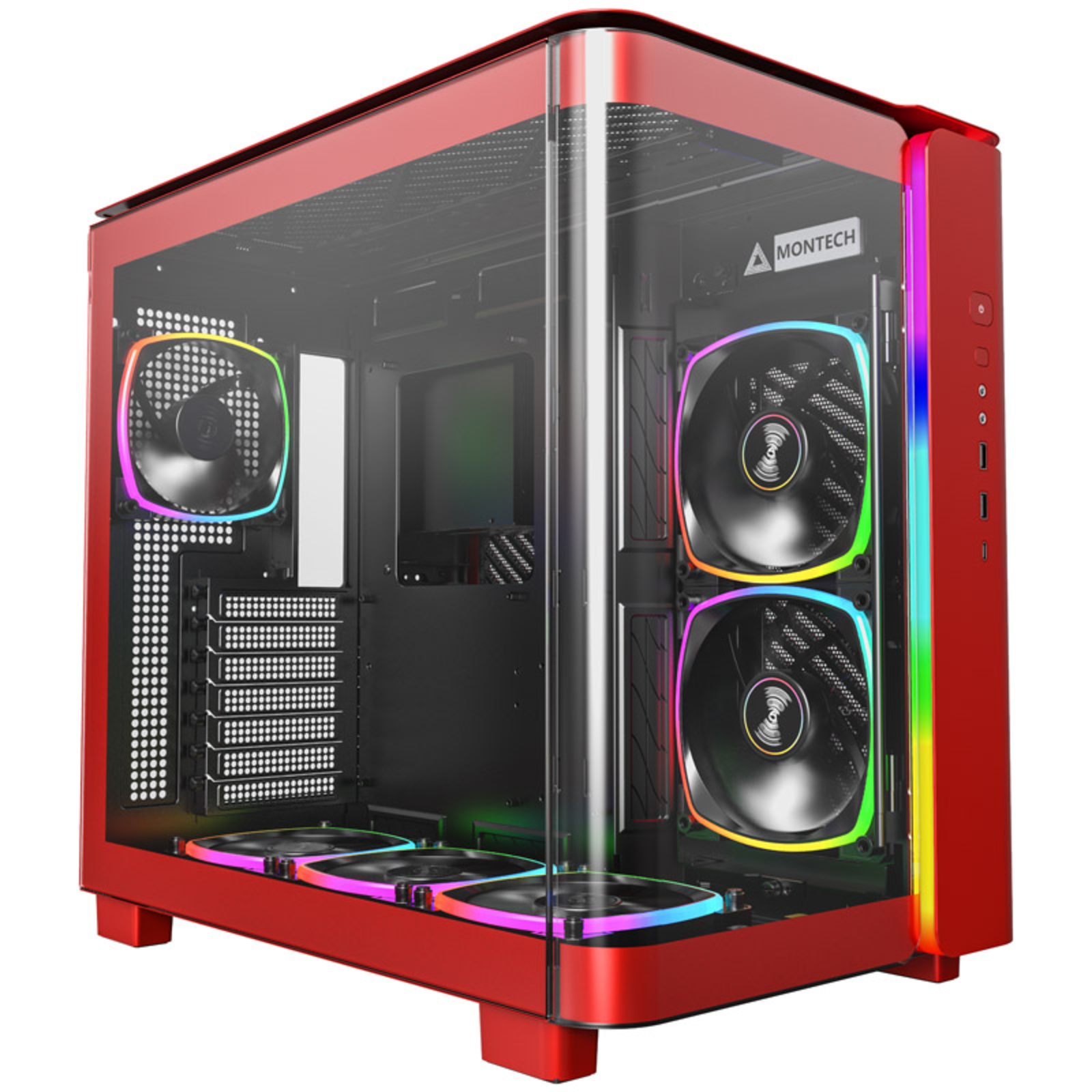 Montech KING 95 PRO Midi-Tower Tempered Glass ARGB Red