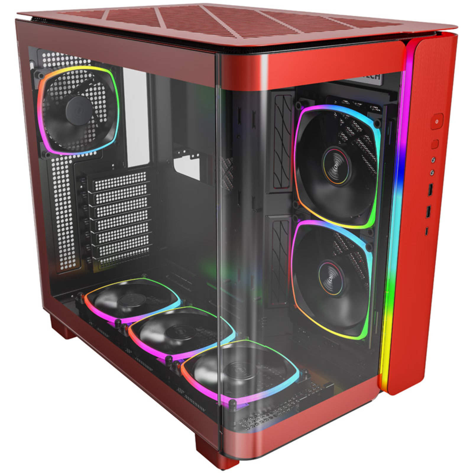 Montech KING 95 PRO Midi-Tower Tempered Glass ARGB Red