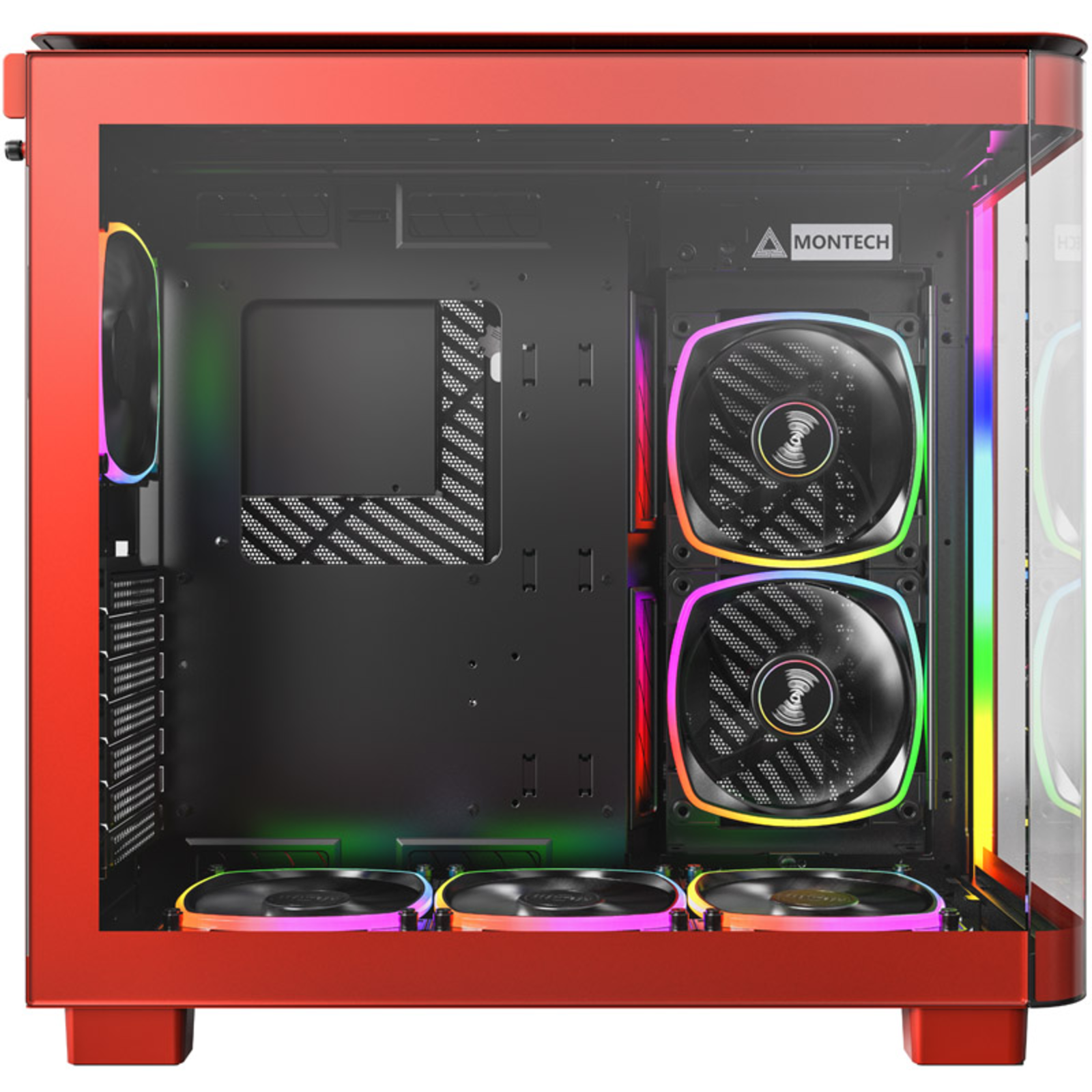 Montech KING 95 PRO Midi-Tower Tempered Glass ARGB Red