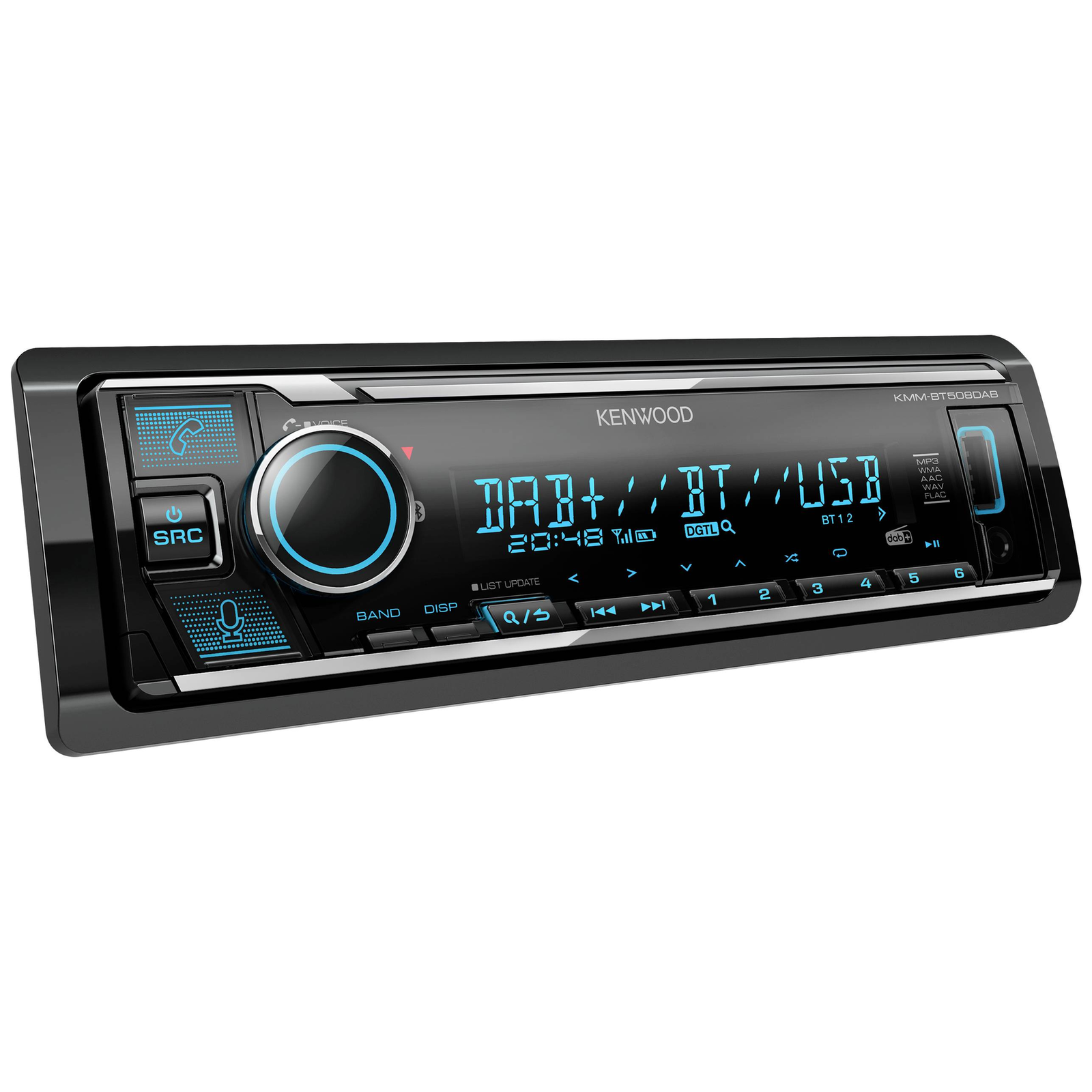 Kenwood ElectronicskmM-BT508DAB Black 1 DIN 200 W 50 W 24 H AAC FLAC MP3 WAV WMA