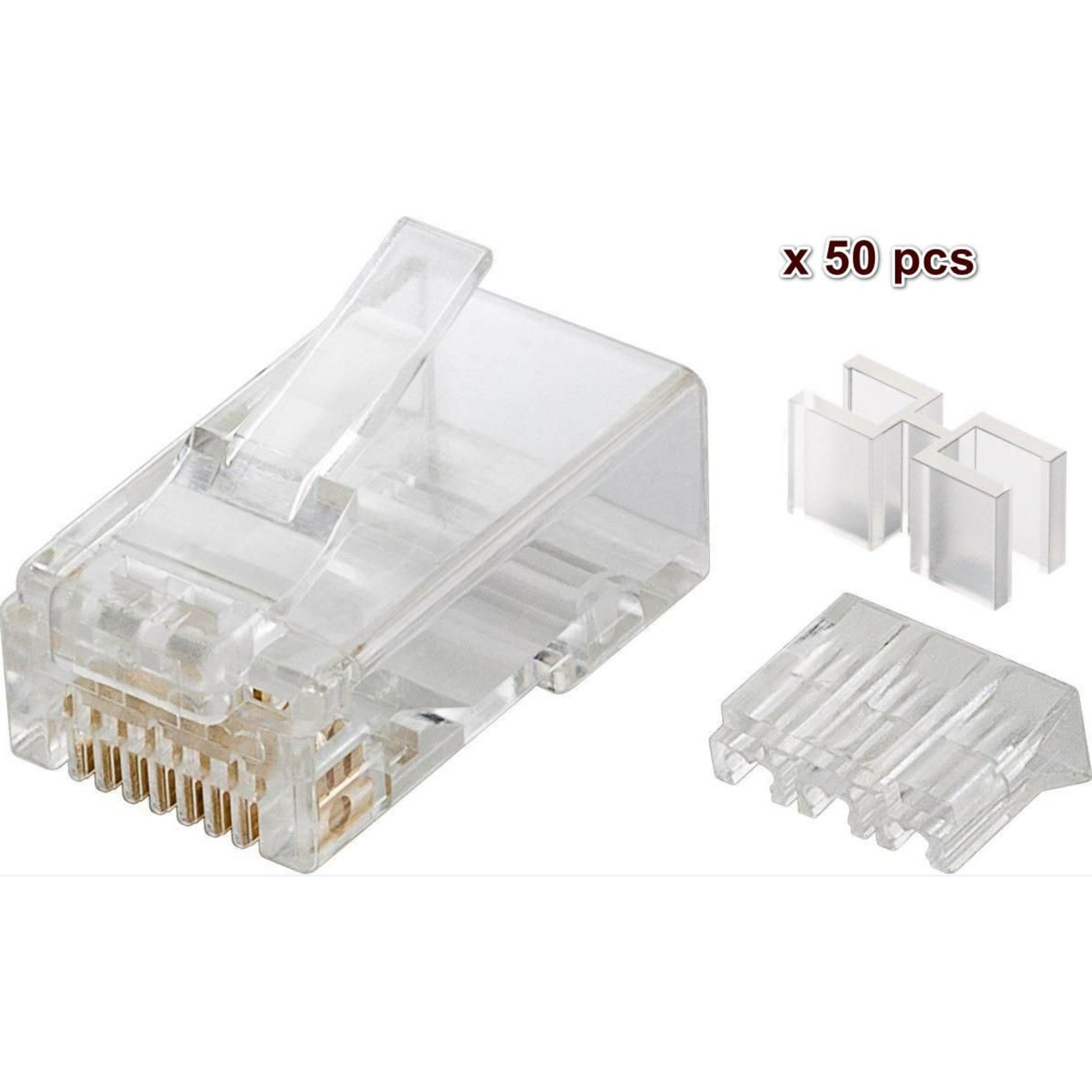 Micro Connect Modular Plug CAT5e Plug 8P8C Unshielded 50pcs in One Bag
