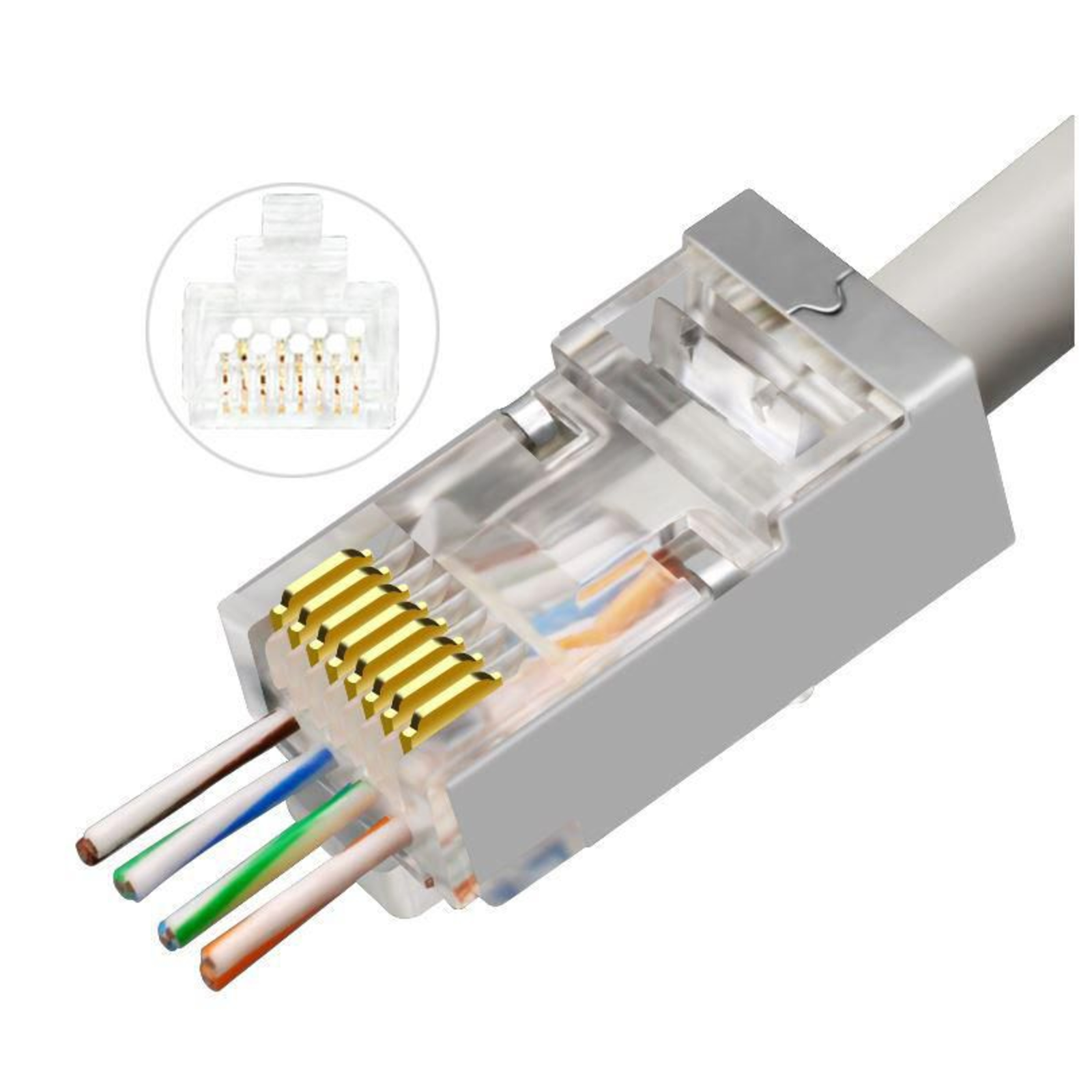 Micro Connect Modular EZ Plug RJ45 CAT6a 50pcs. FTP Shielded 50pcs in